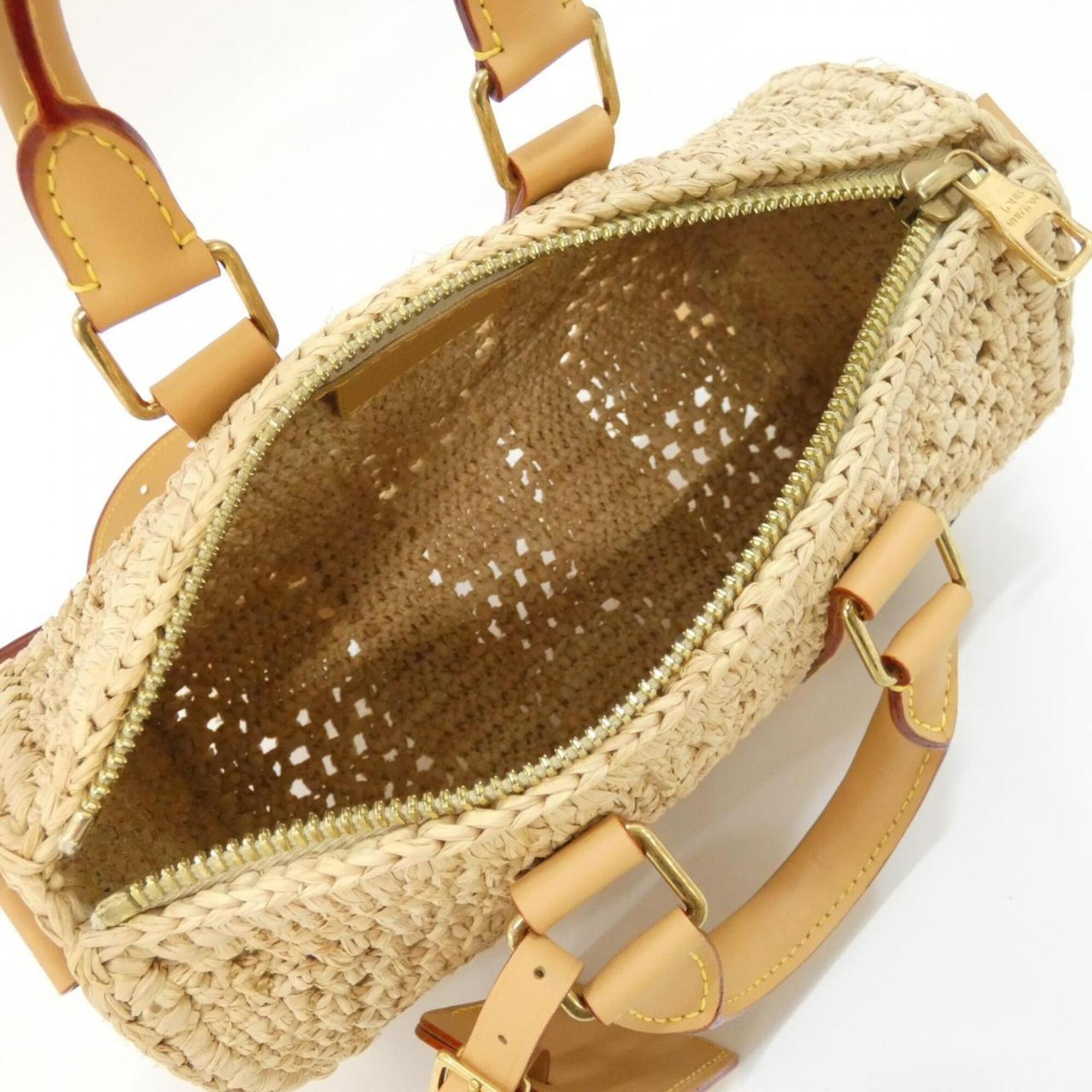 Louis Vuitton Beige Natural Raffia Boston Bag (Pre-Owned)