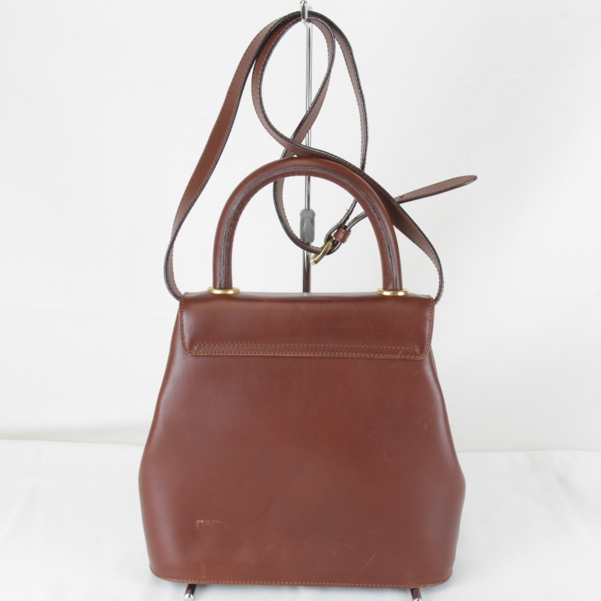 Salvatore Ferragamo Brown Leather Shoulder Bag (Pre-Owned)