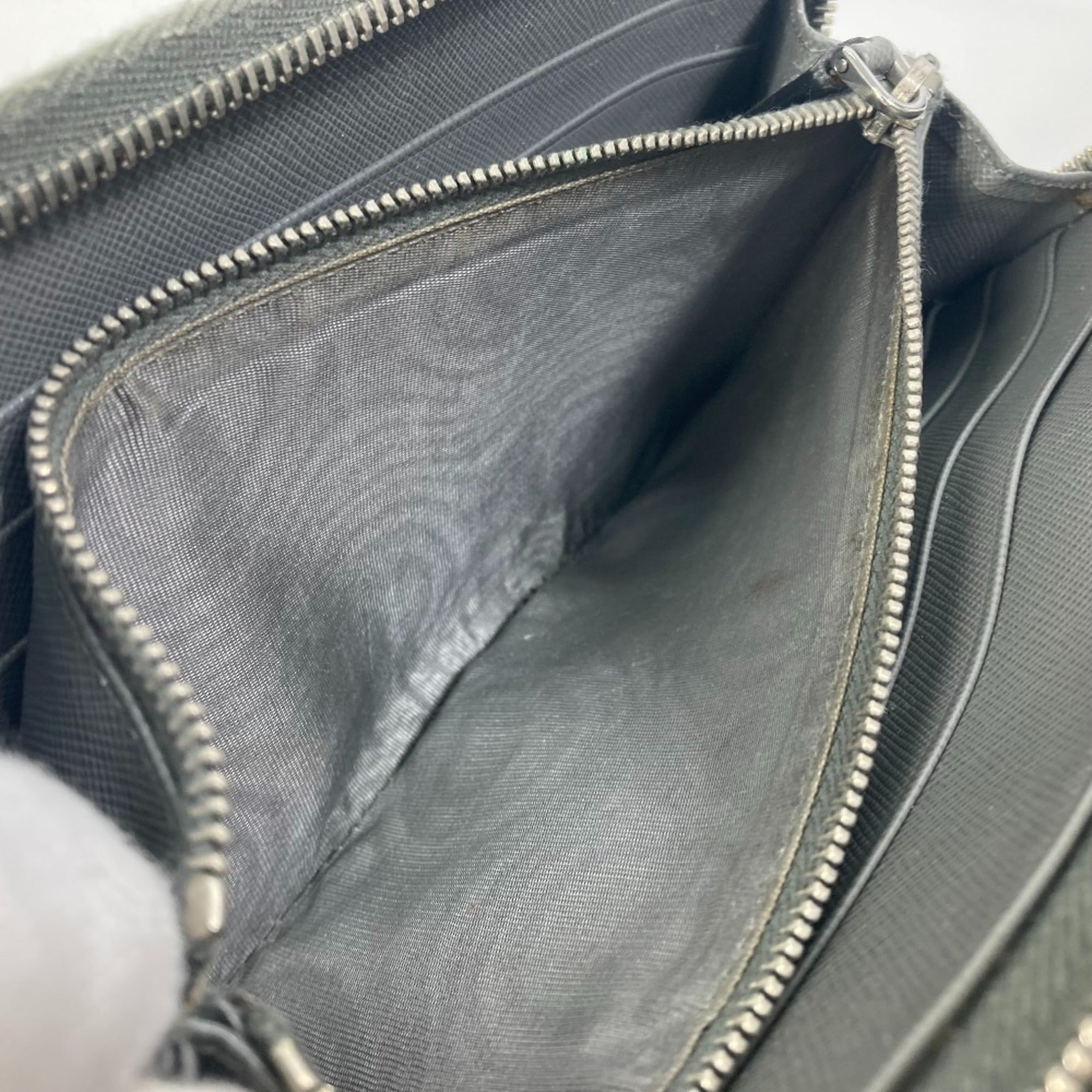 Prada Gray Saffiano Long Wallet (Bi-Fold) (Pre-Owned)