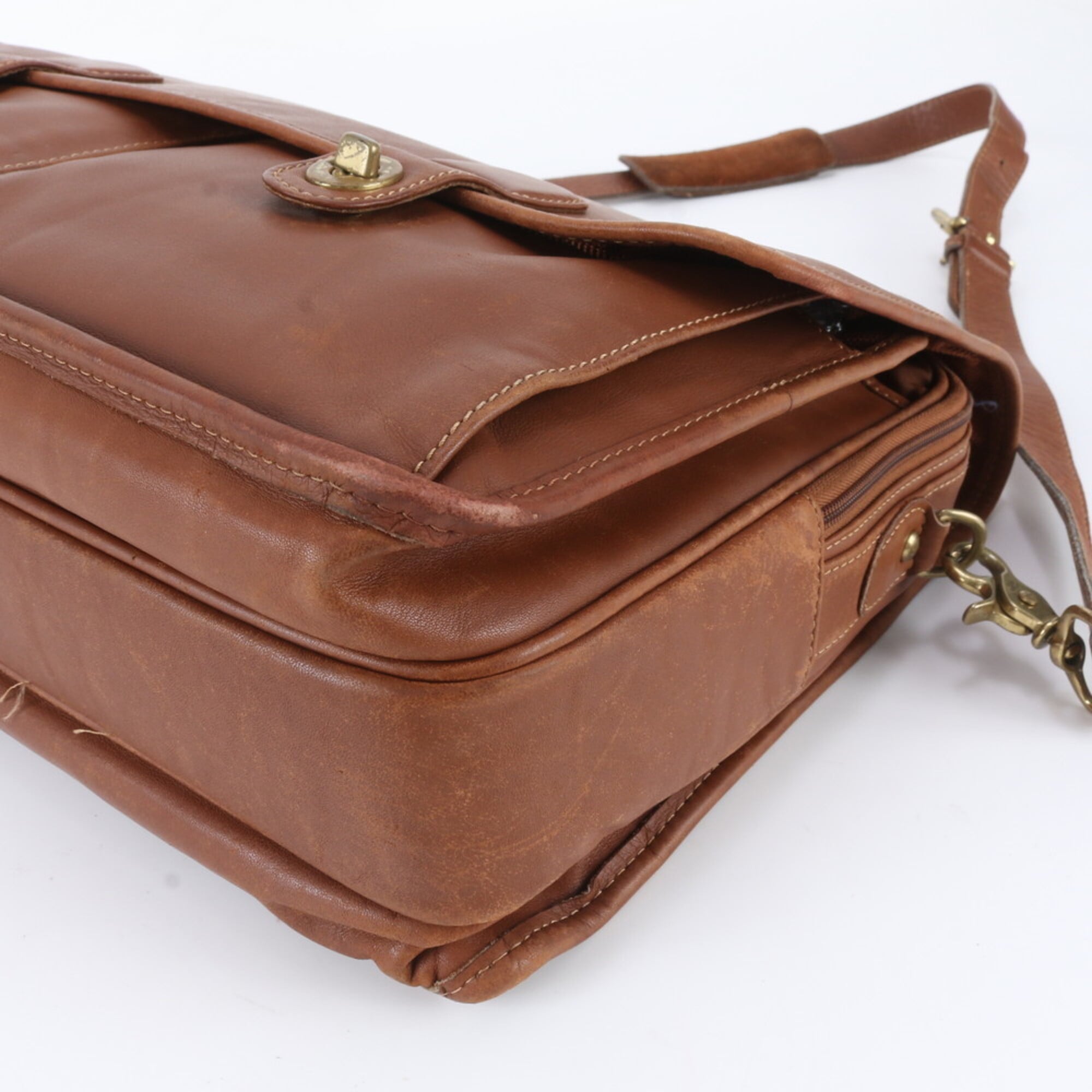 Coach Brown Leather Briefcase Shoulder Bag (Pre-Owned)