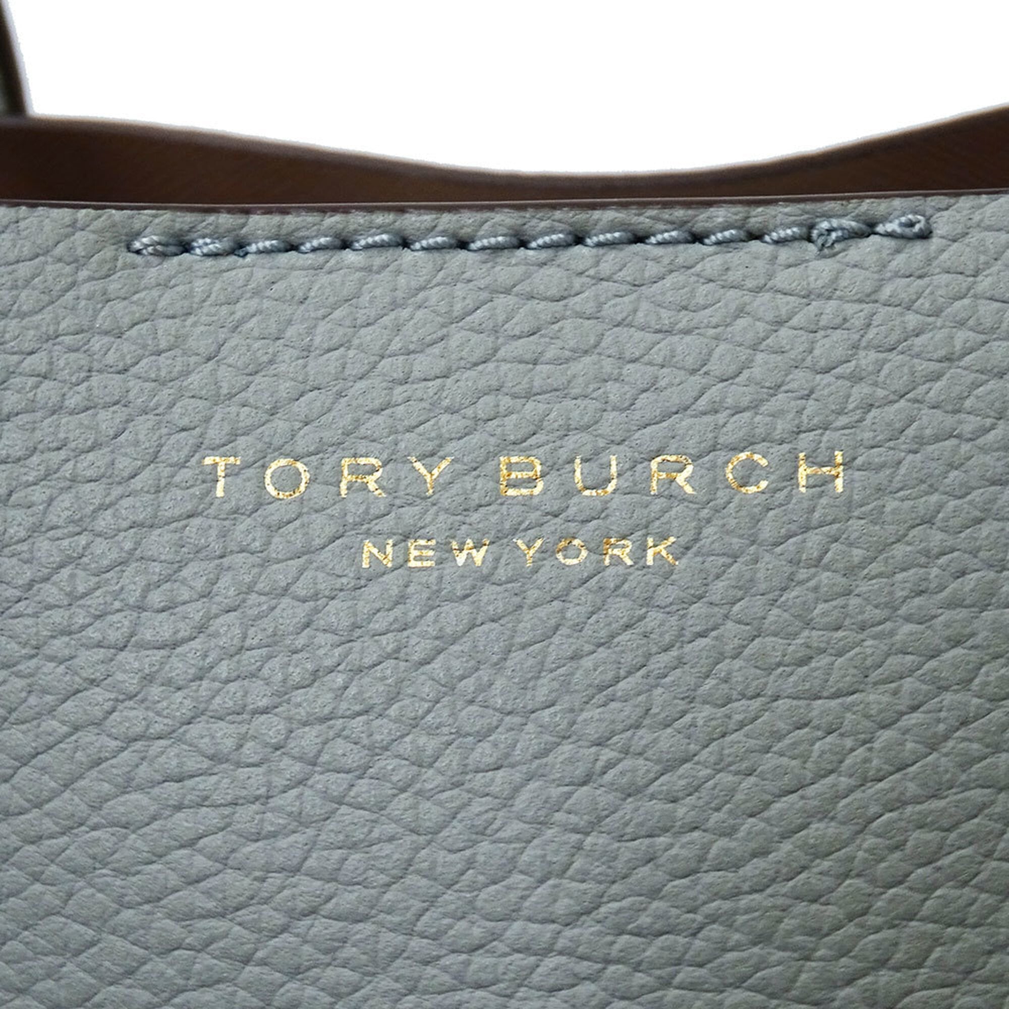 Tory Burch Blue Leather Handbag Shoulder Bag (Pre-Owned)