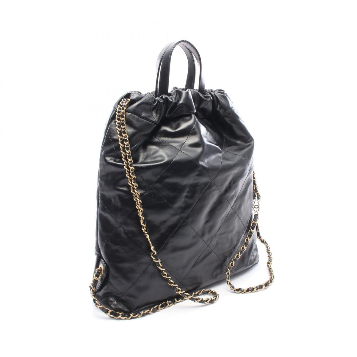 Chanel Black Leather Backpack Handbag (Pre-Owned)