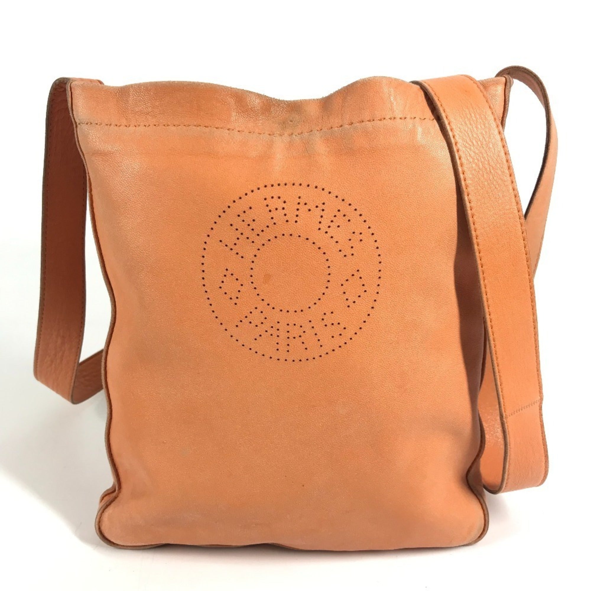 Hermes Orange Leather Pochette Shoulder Bag (Pre-Owned)