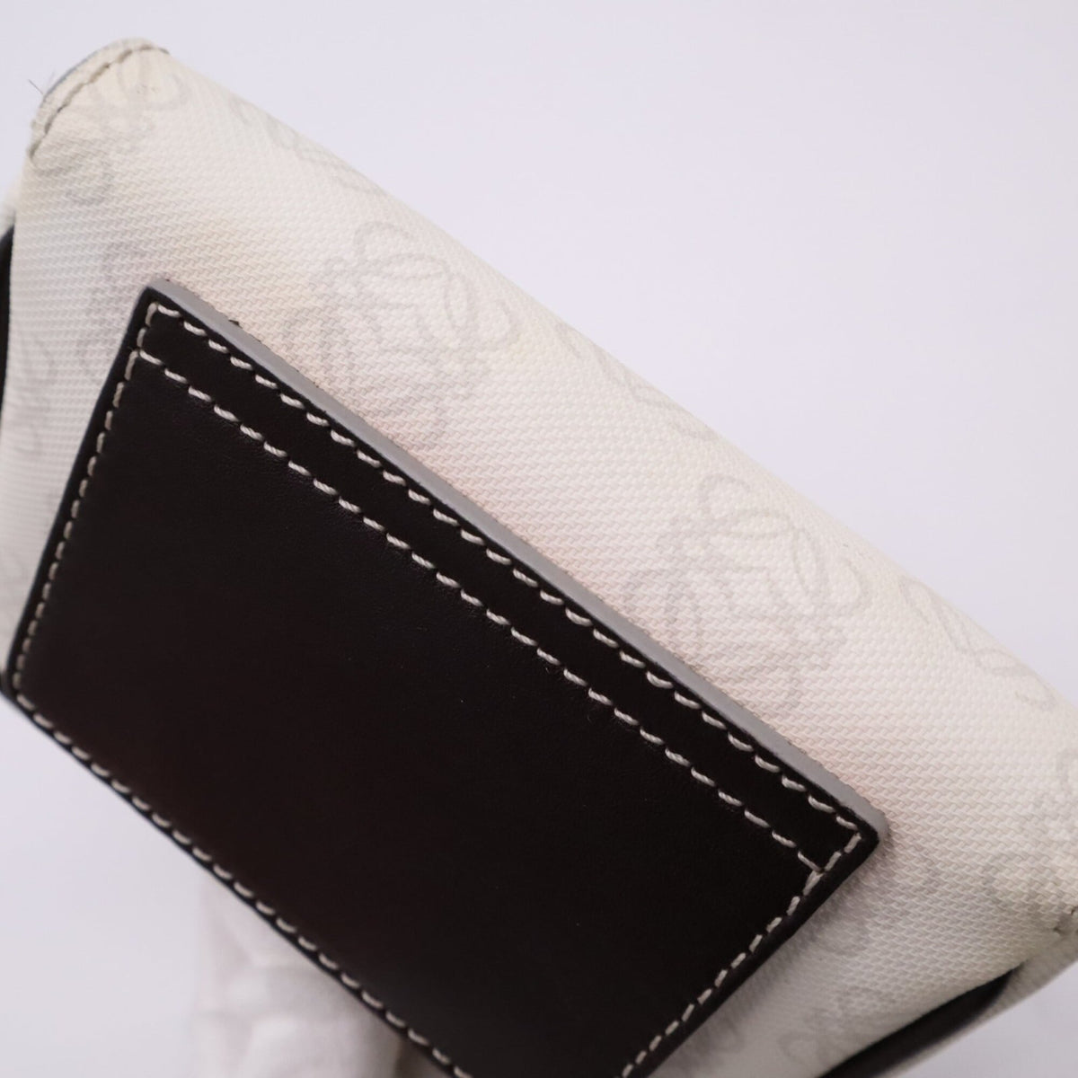 Loewe Brown Gray White Canvas Pouch Shoulder Bag (Pre-Owned)