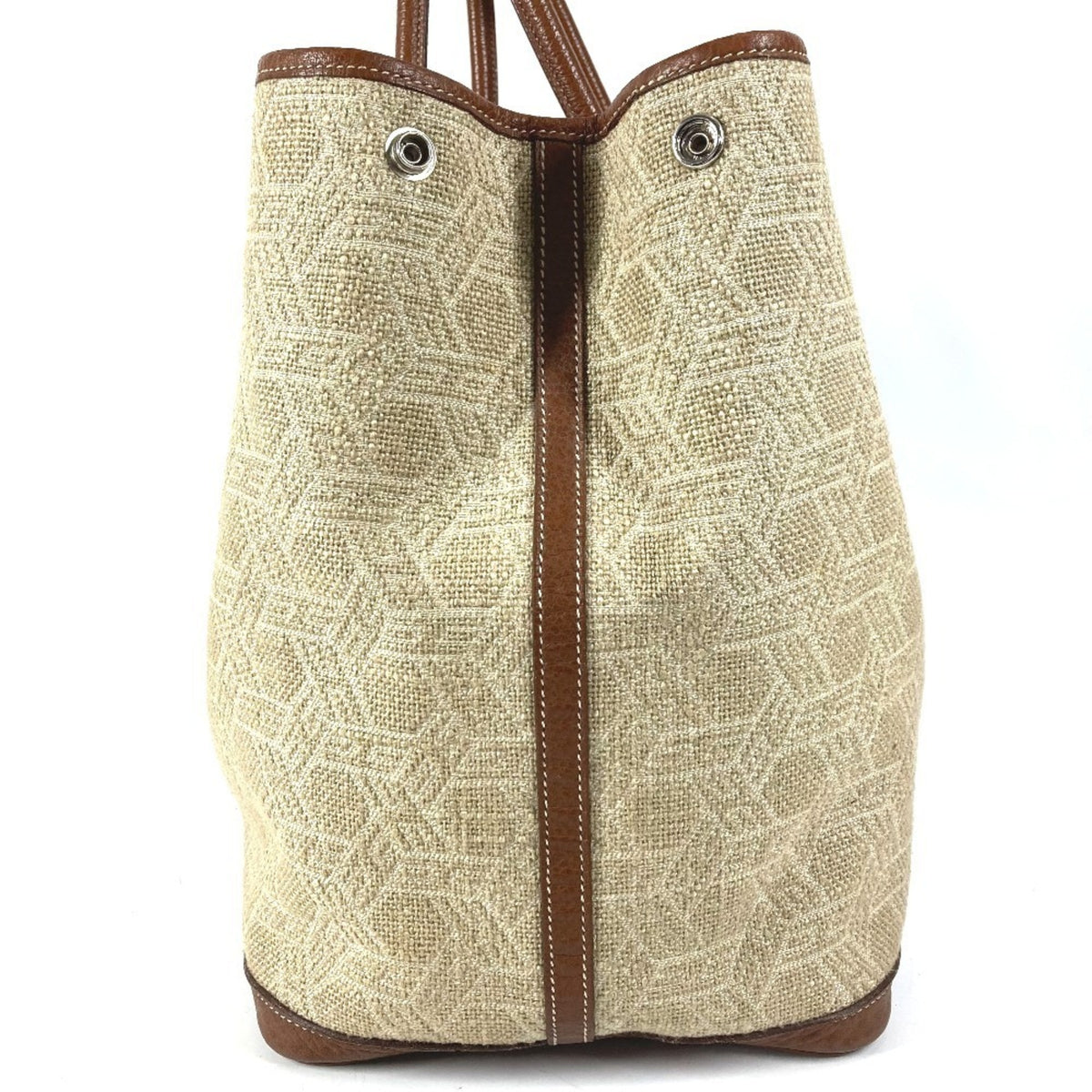 Hermes Beige Toile So H Boston Bag Shoulder Bag Tote Bag (Pre-Owned)