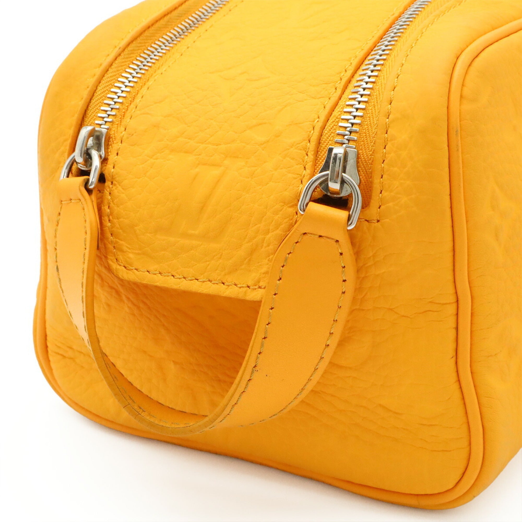 Louis Vuitton Saffron Yellow Leather Clutch Bag Handbag Pouch (Pre-Owned)