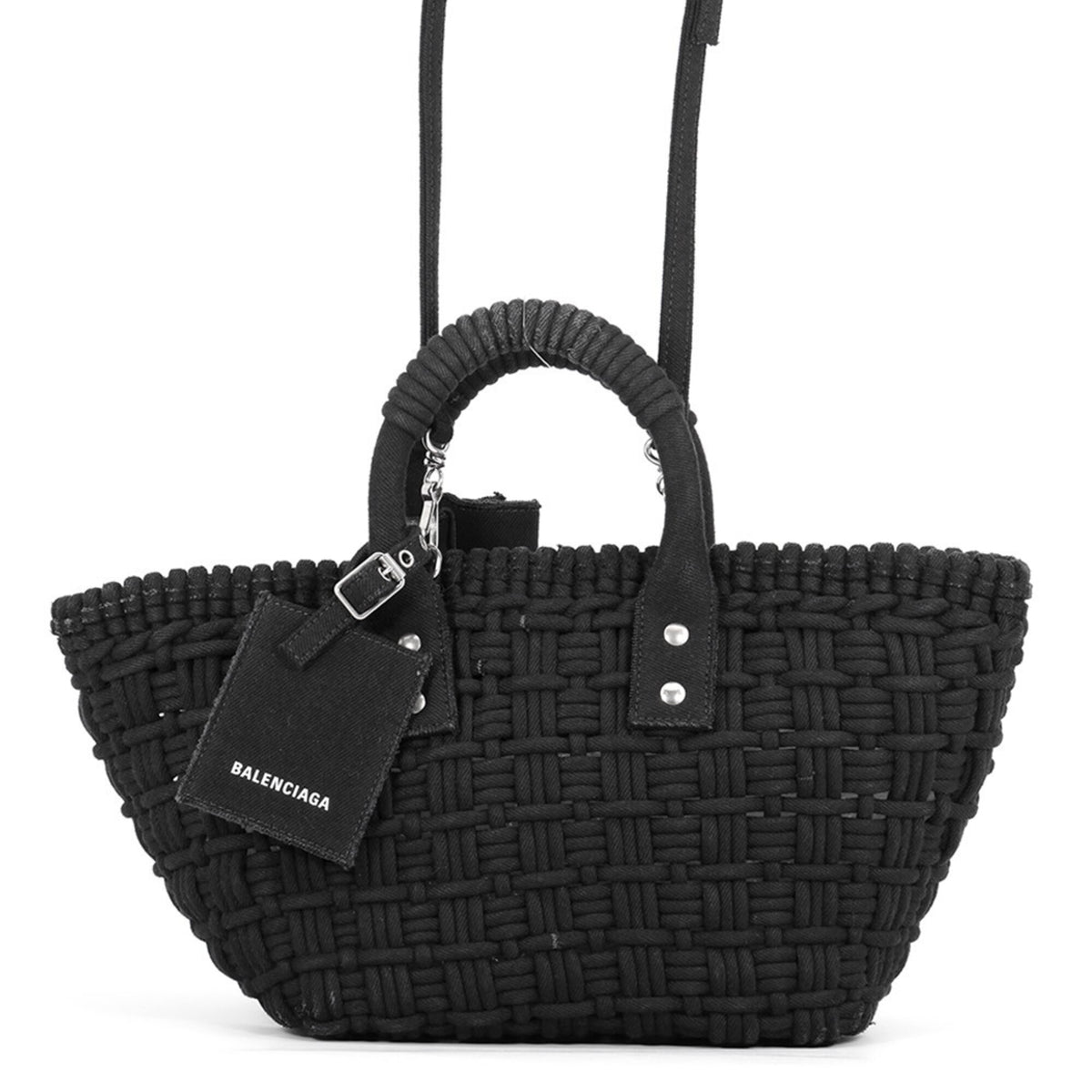 Balenciaga Black Canvas Basket Handbag (Pre-Owned)
