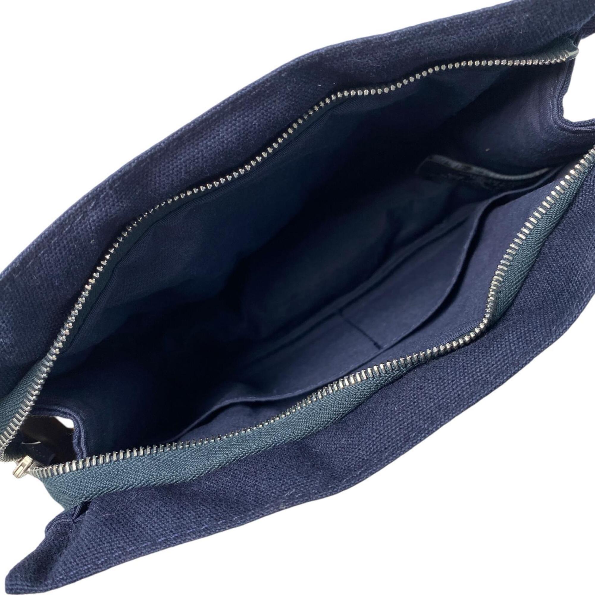 Hermes Navy Canvas Pouch (Pre-Owned)