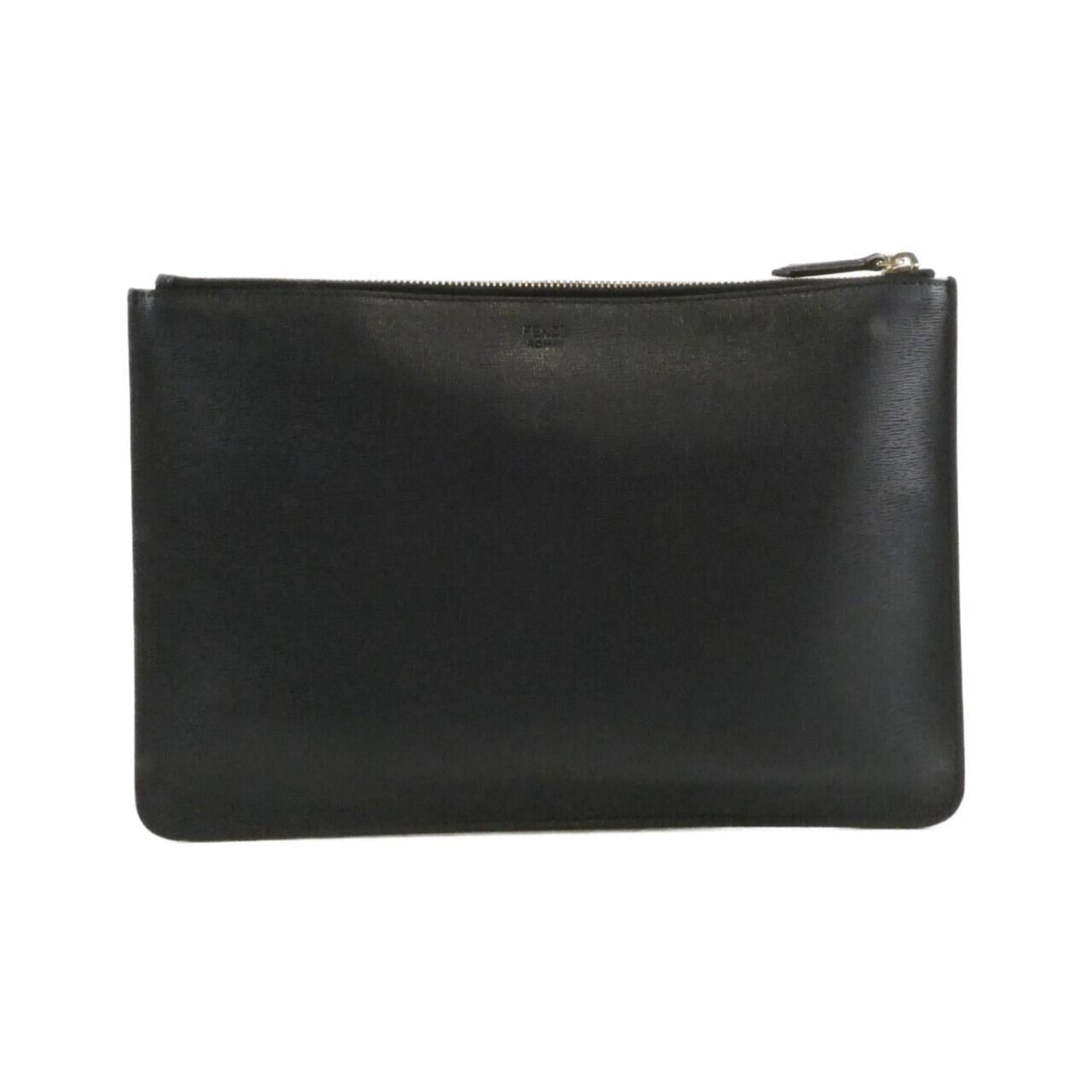 Fendi Black Blue Khaki Leather Handbag (Pre-Owned)