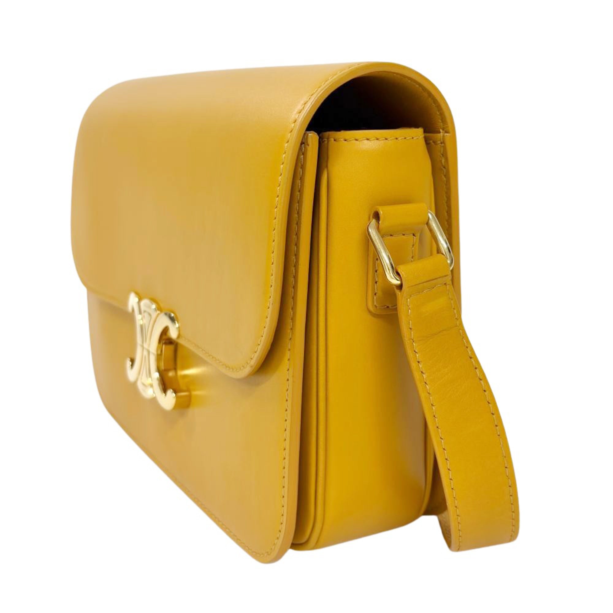 Celine Yellow Leather Shoulder Bag (Pre-Owned)