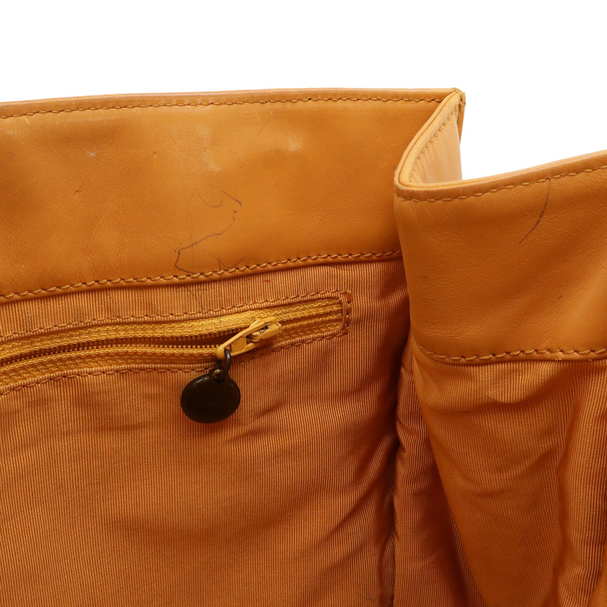 Chanel Mustard Leather Shoulder Bag Tote Bag (Pre-Owned)