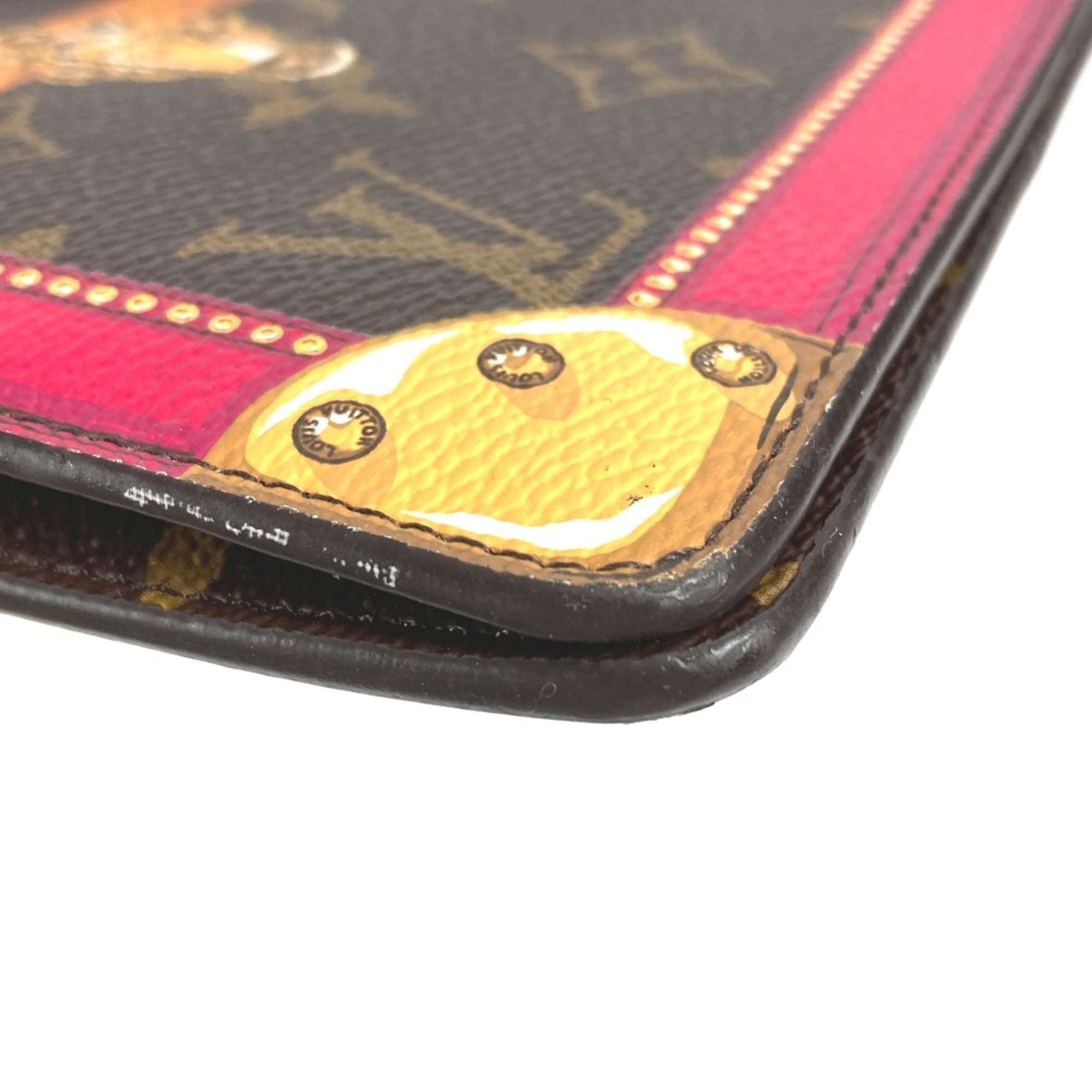 Louis Vuitton Brown Pink Monogram Clutch Bag Pochette Shoulder Bag (Pre-Owned)