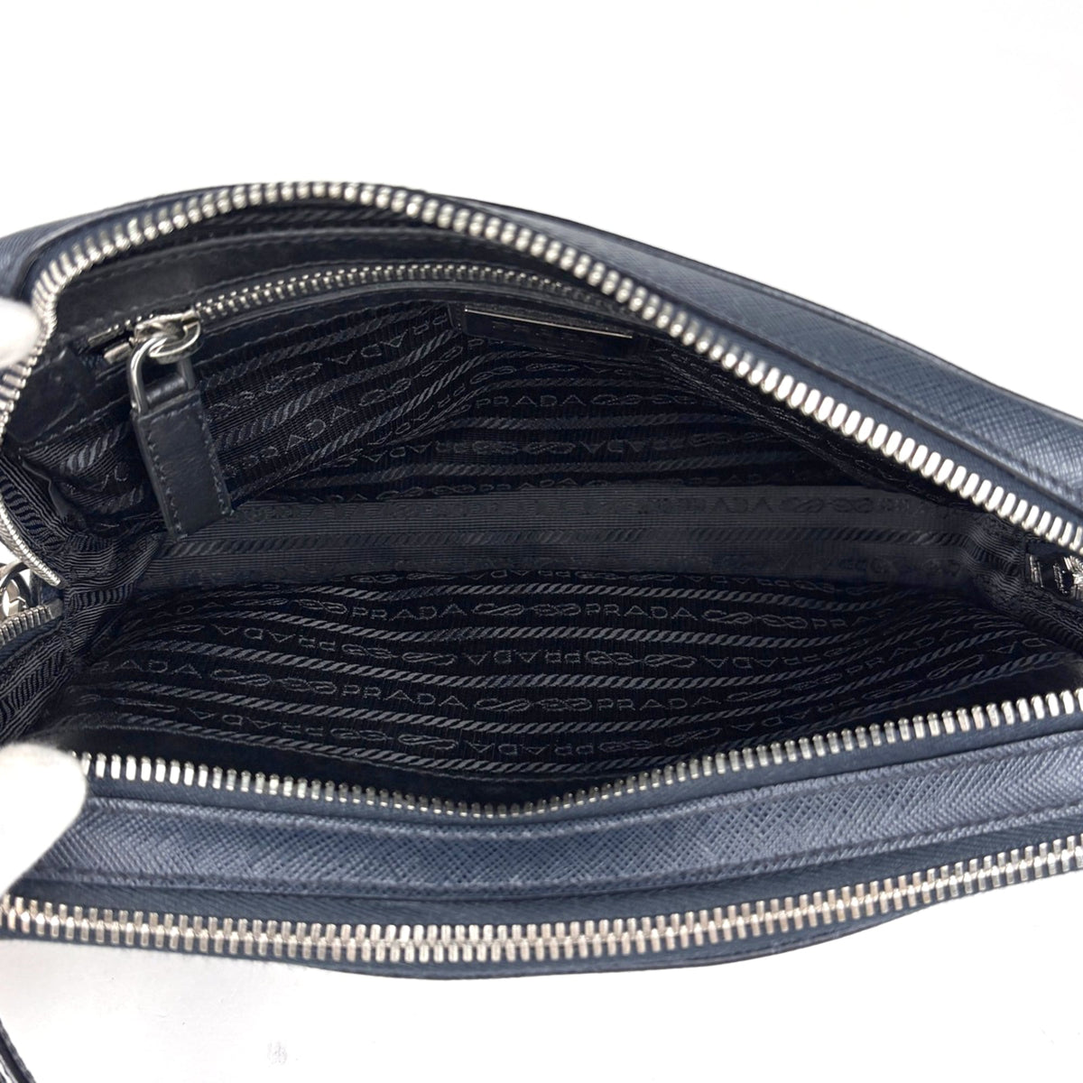 Prada Navy Leather Pochette (Pre-Owned)