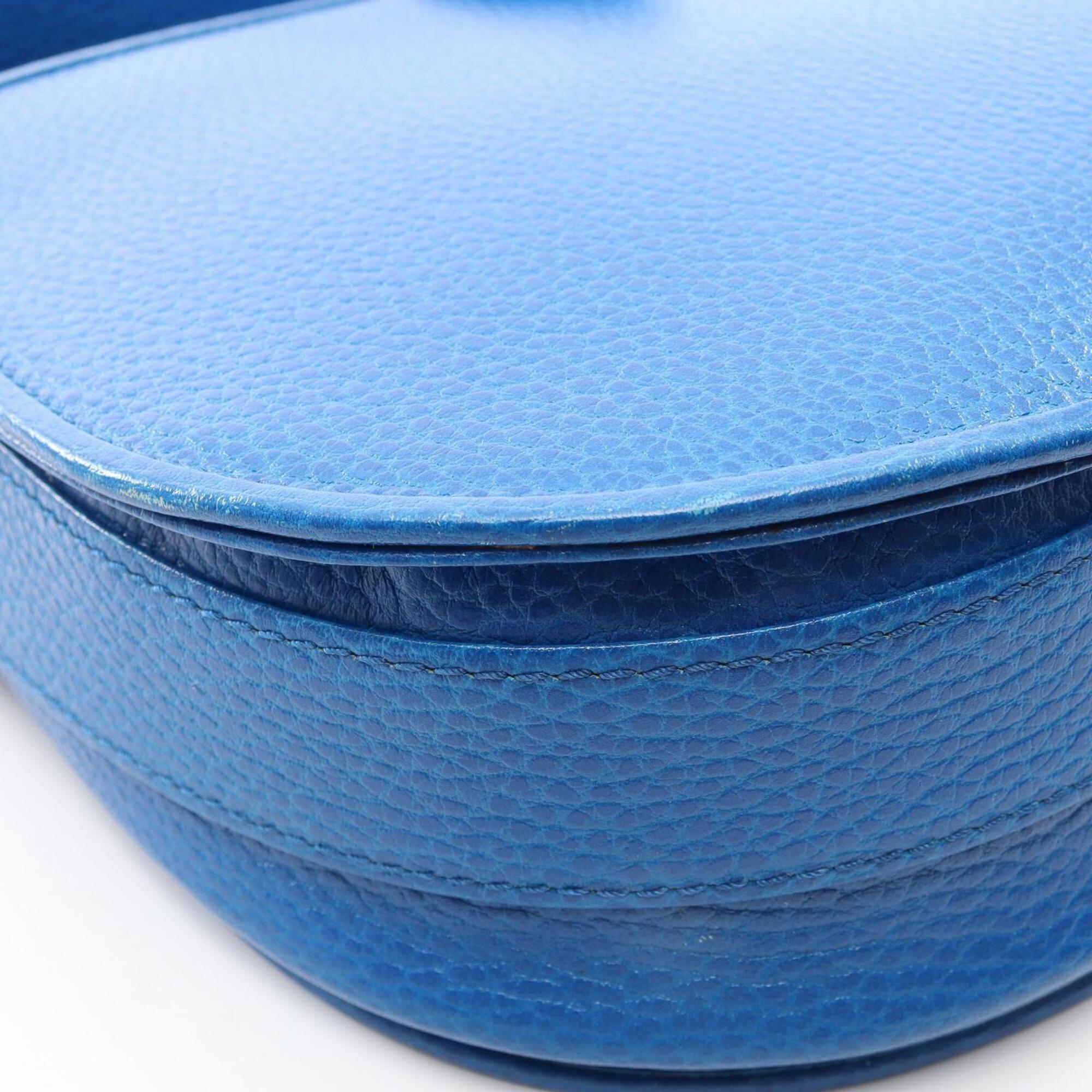 Cartier Blue Leather Handbag Shoulder Bag (Pre-Owned)