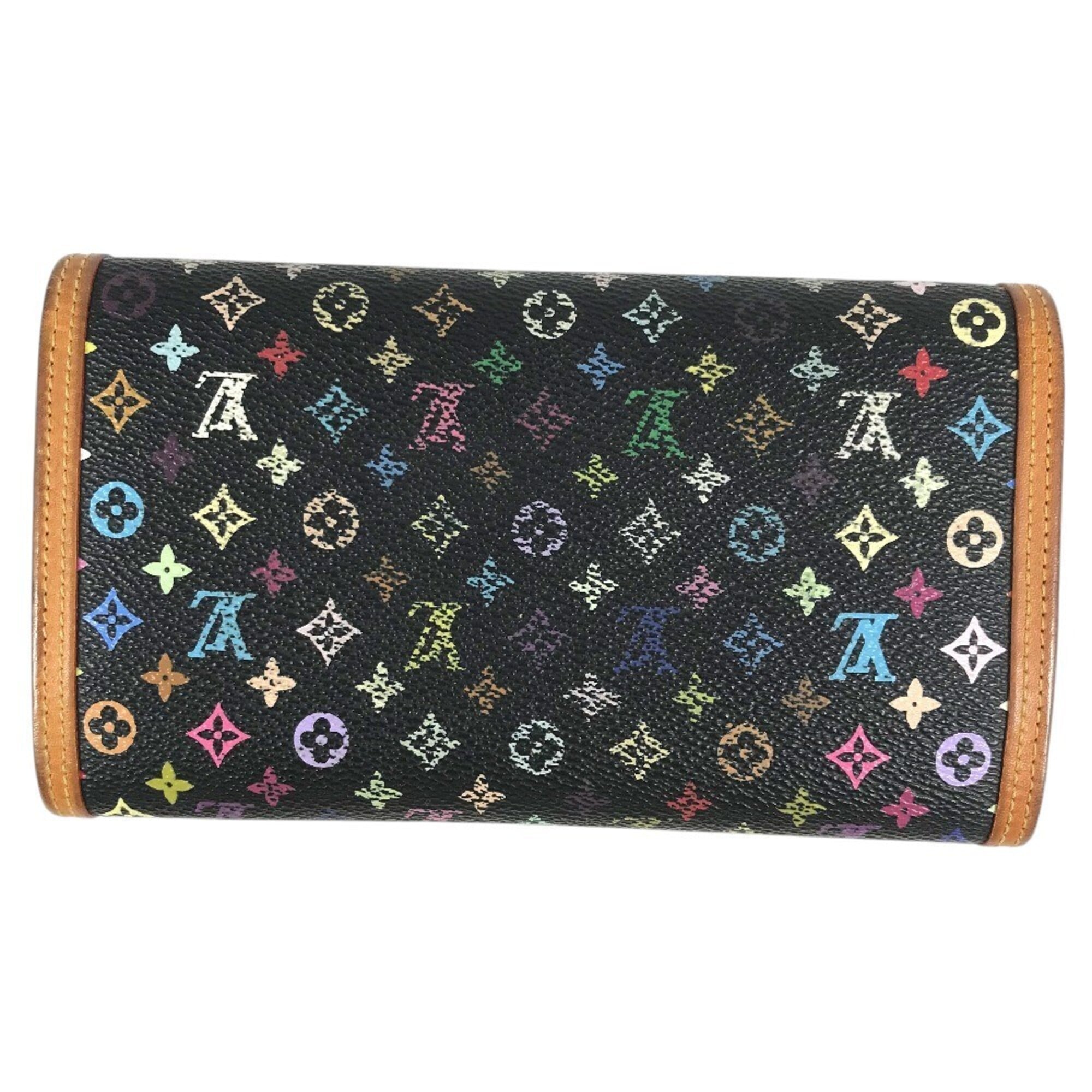 Louis Vuitton Black Noir Monogram Multicolore Wallet (Tri-Fold) (Pre-Owned)