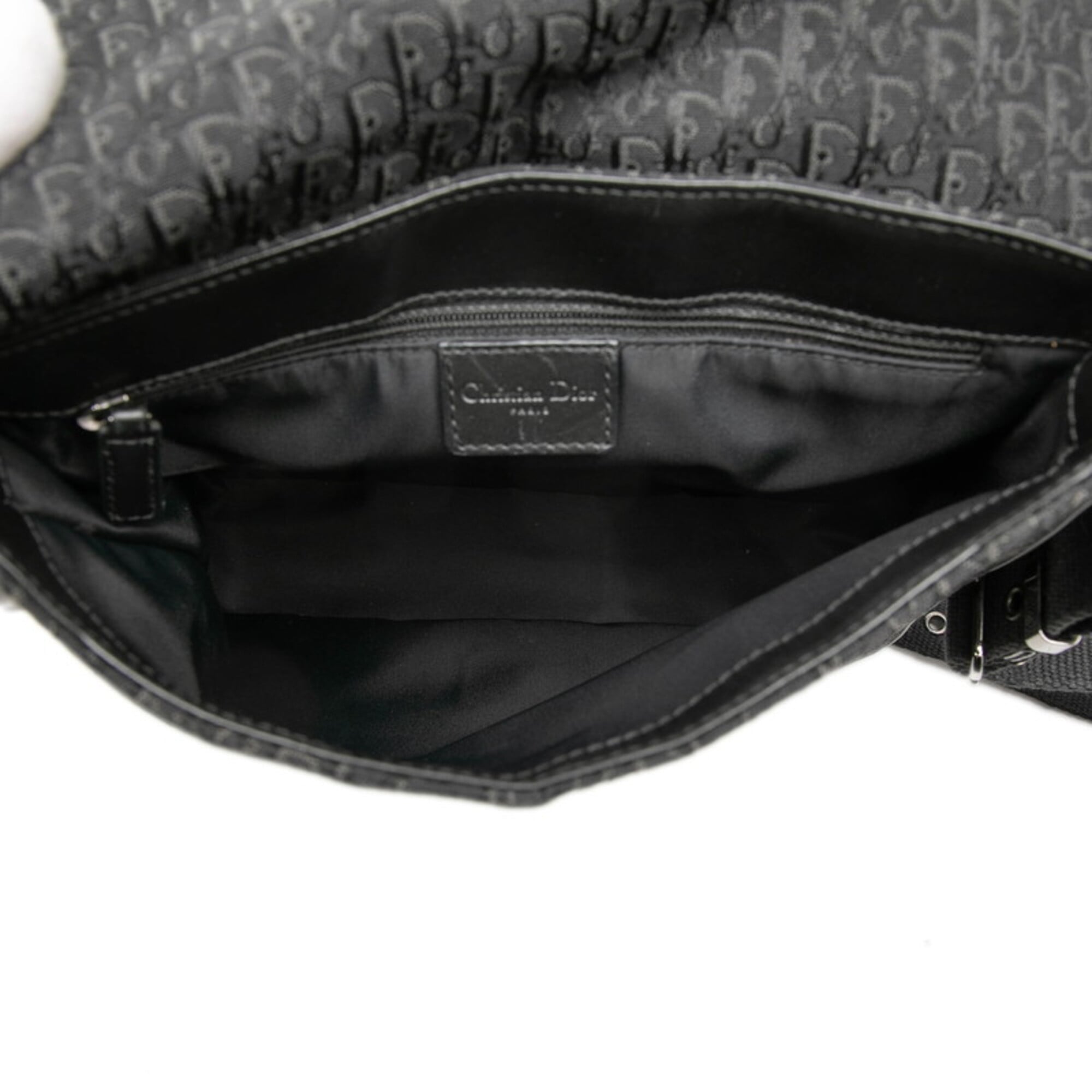 Christian Dior Black Canvas Leather Shoulder Bag (Pre-Owned)