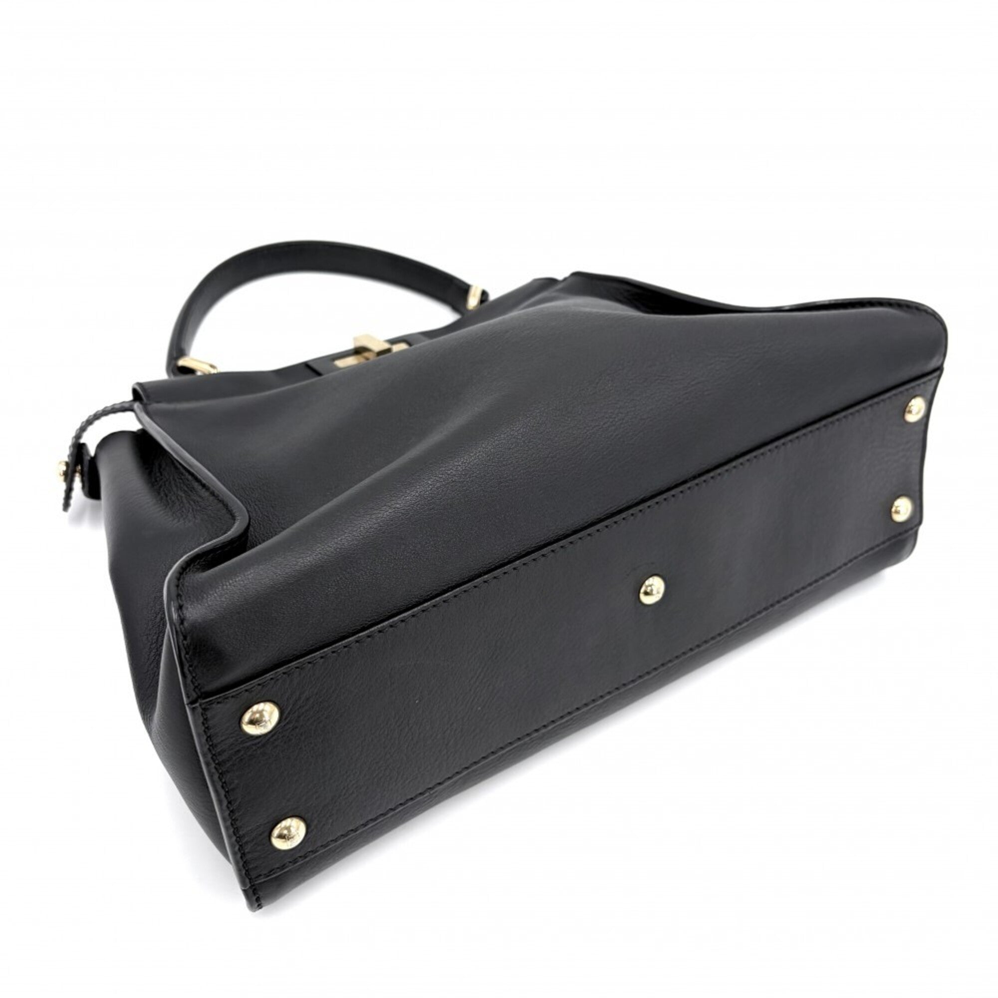 Fendi Peekaboo Black Leather Handbag Shoulder Bag (Pre-Owned)