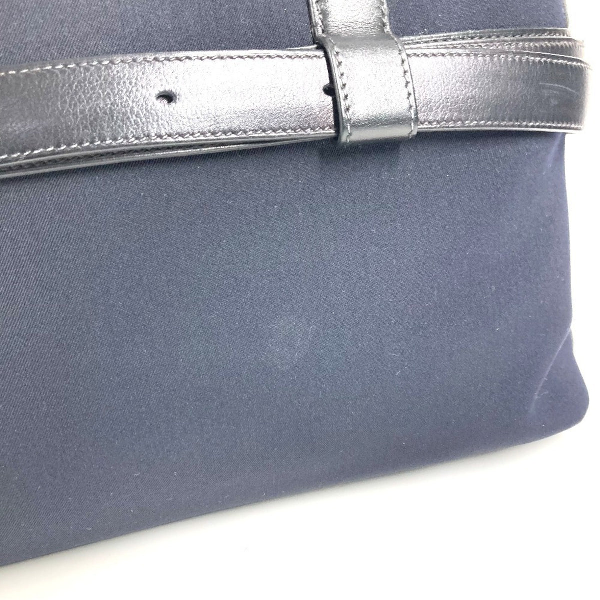 Hermes Black Canvas Leather Briefcase Handbag Tote Bag (Pre-Owned)