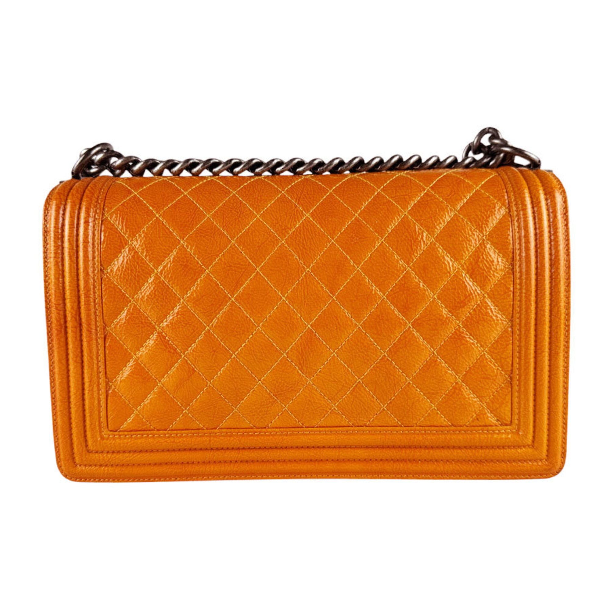 Chanel Orange Leather Shoulder Bag (Pre-Owned)