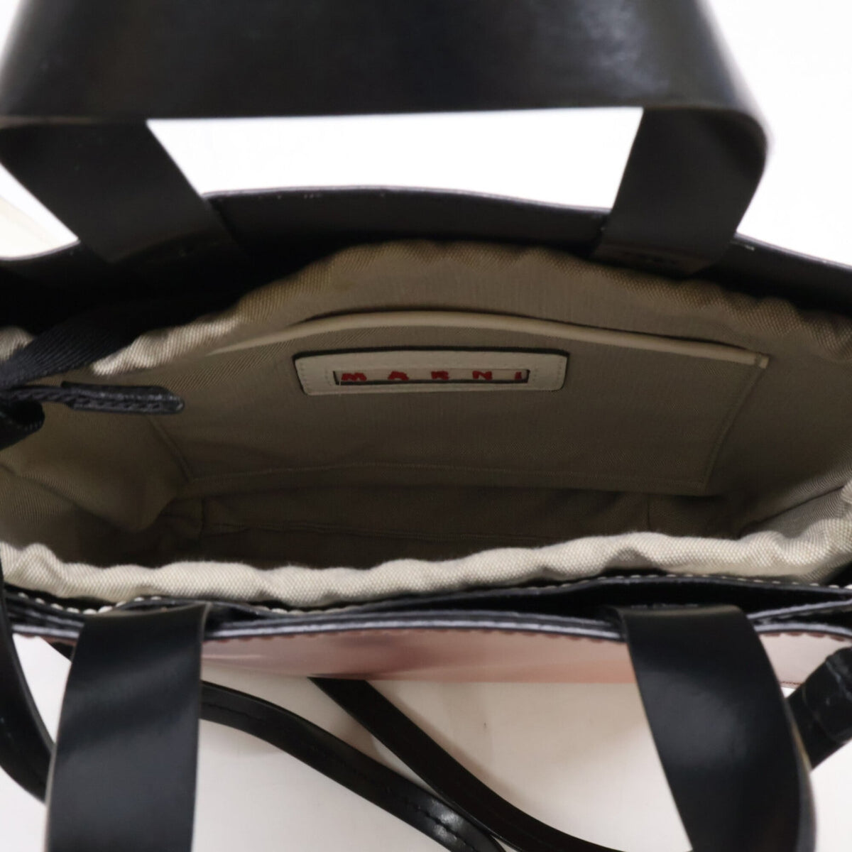 Marni Black Pink White Leather Tote Bag (Pre-Owned)