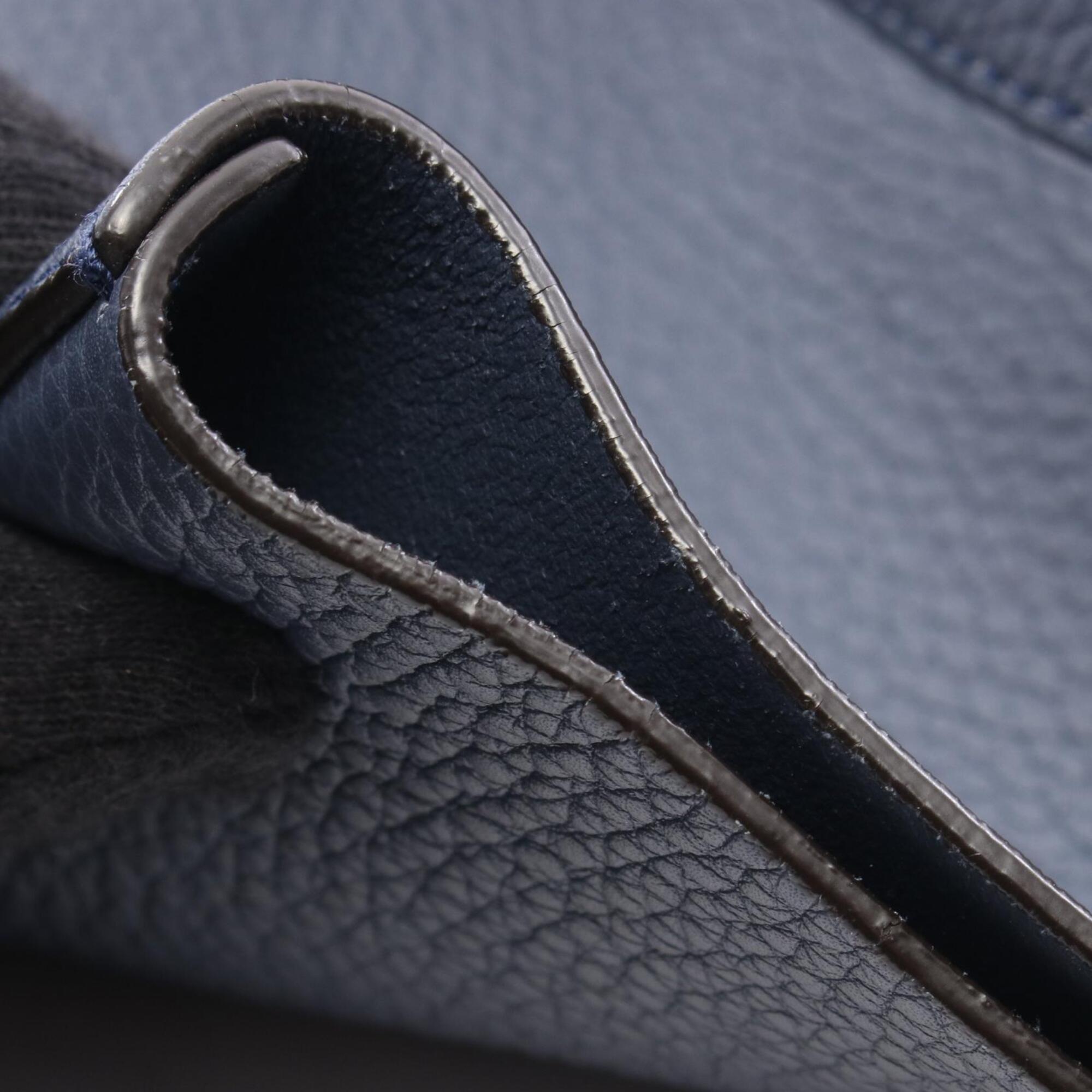Gucci Navy Leather Handbag Tote Bag (Pre-Owned)
