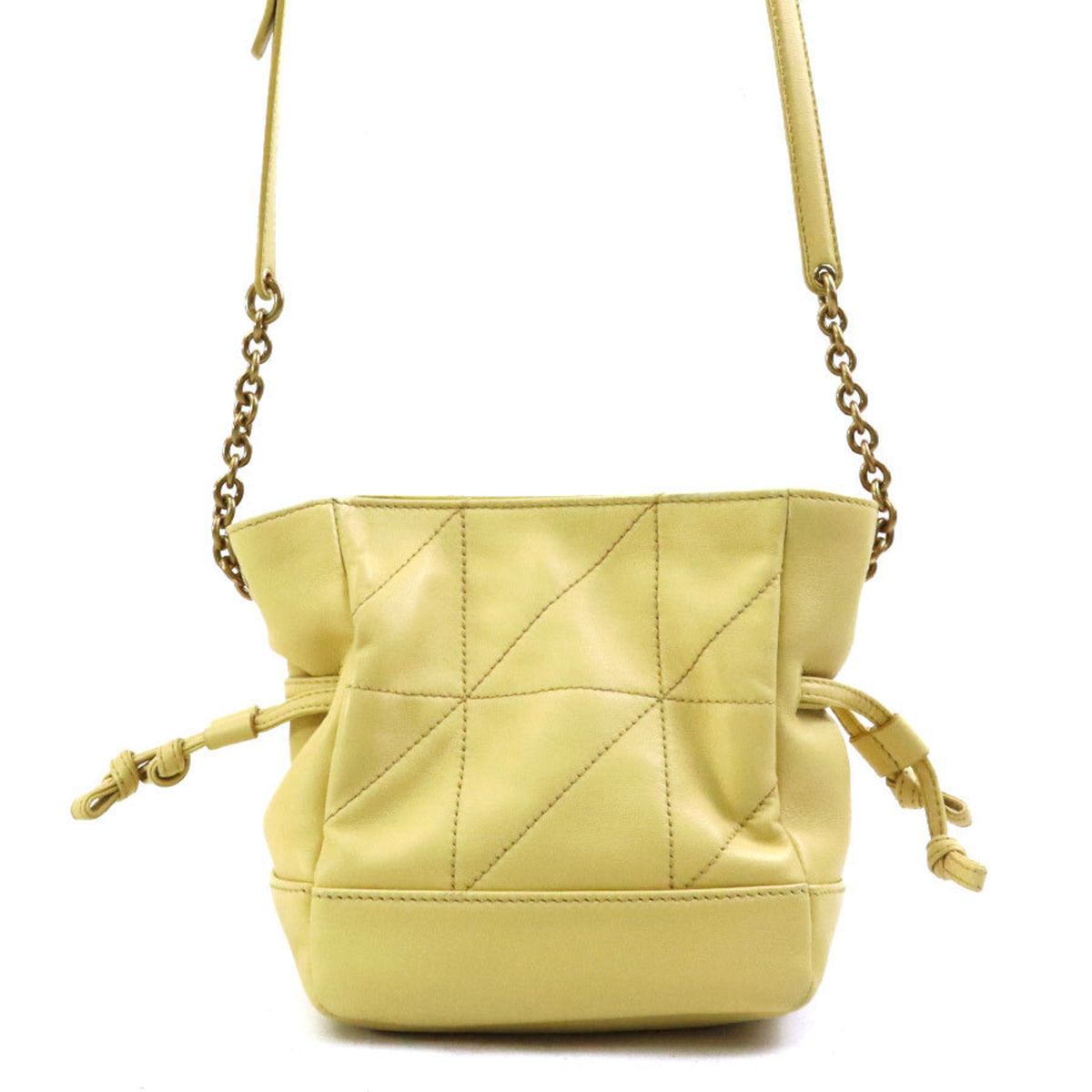 Saint Laurent Cream Yellow Leather Shoulder Bag (Pre-Owned)