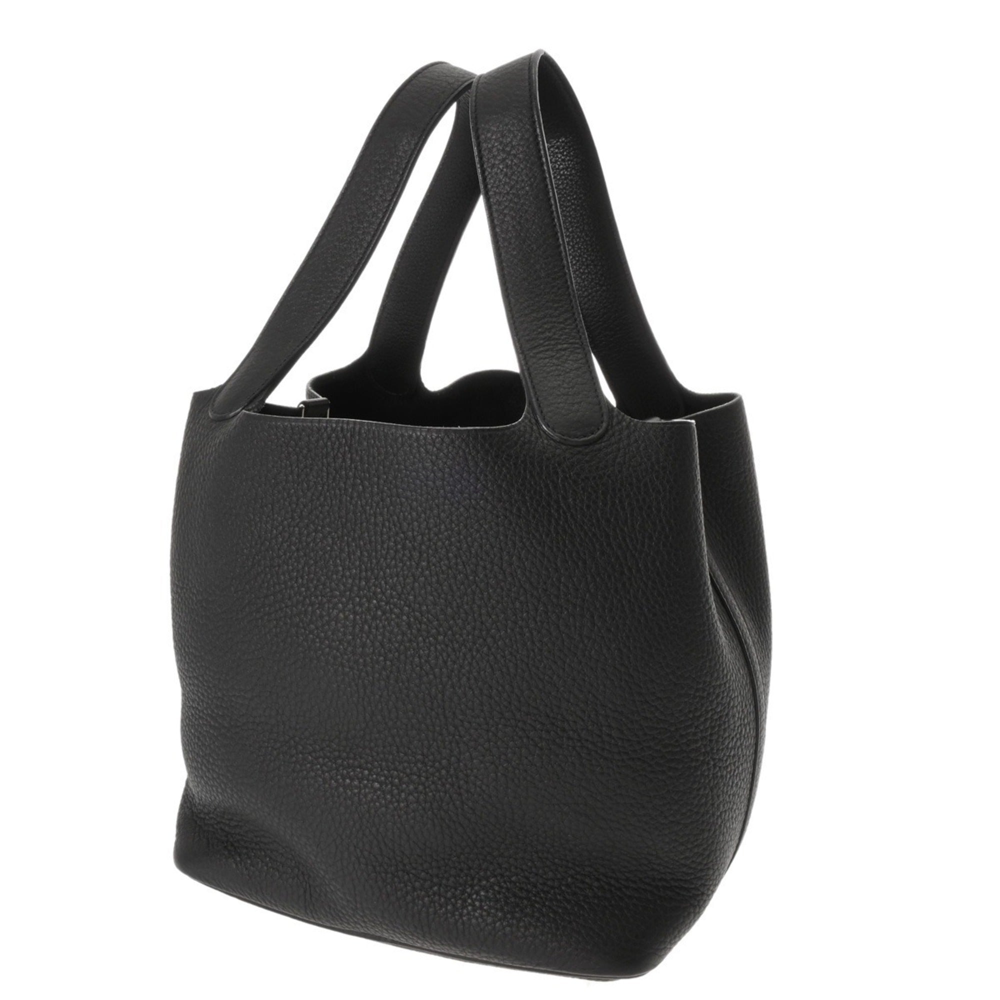 Hermes Black Taurillon Clemence Leather Handbag (Pre-Owned)