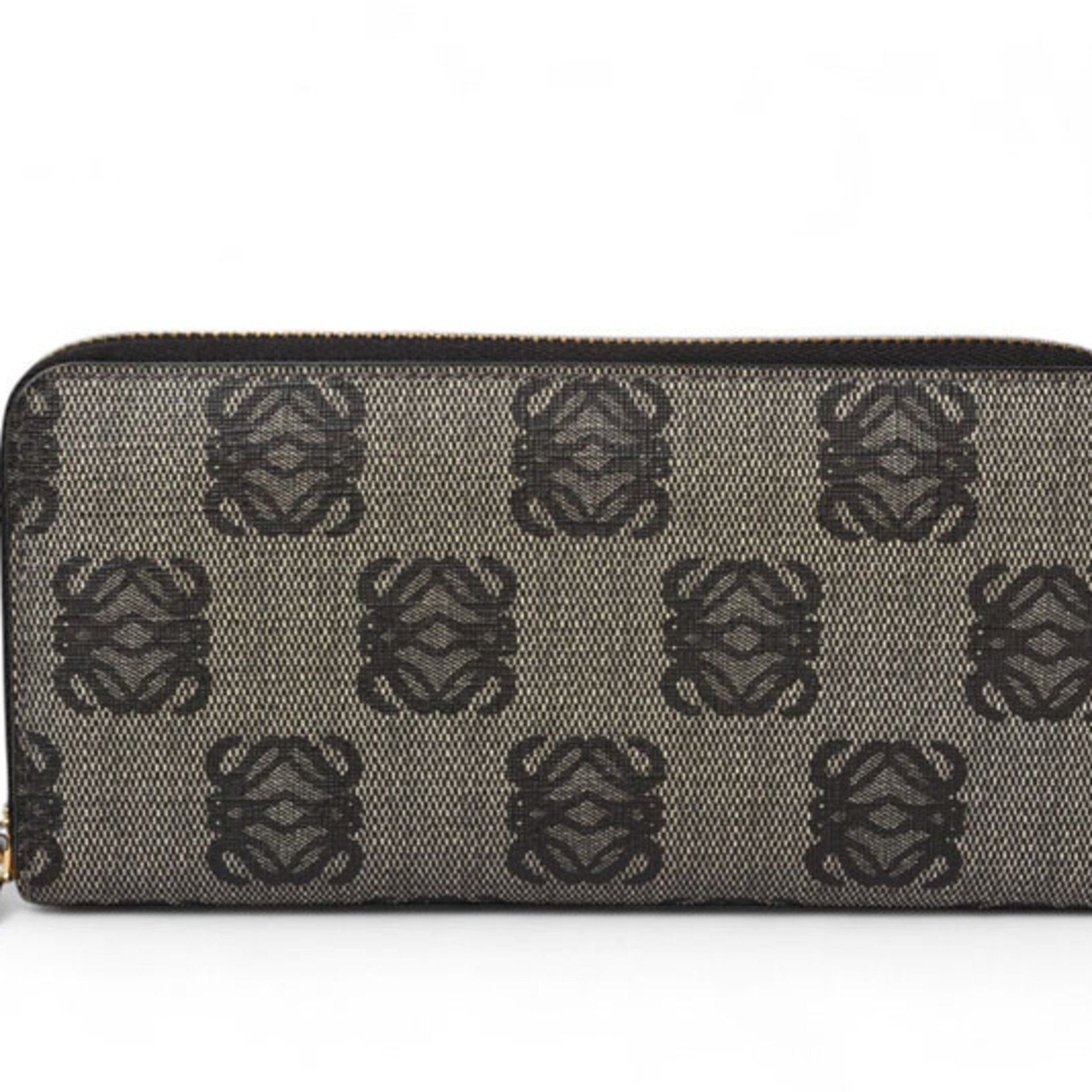 Loewe Black Gray Pvc Long Wallet (Bi-Fold) (Pre-Owned)