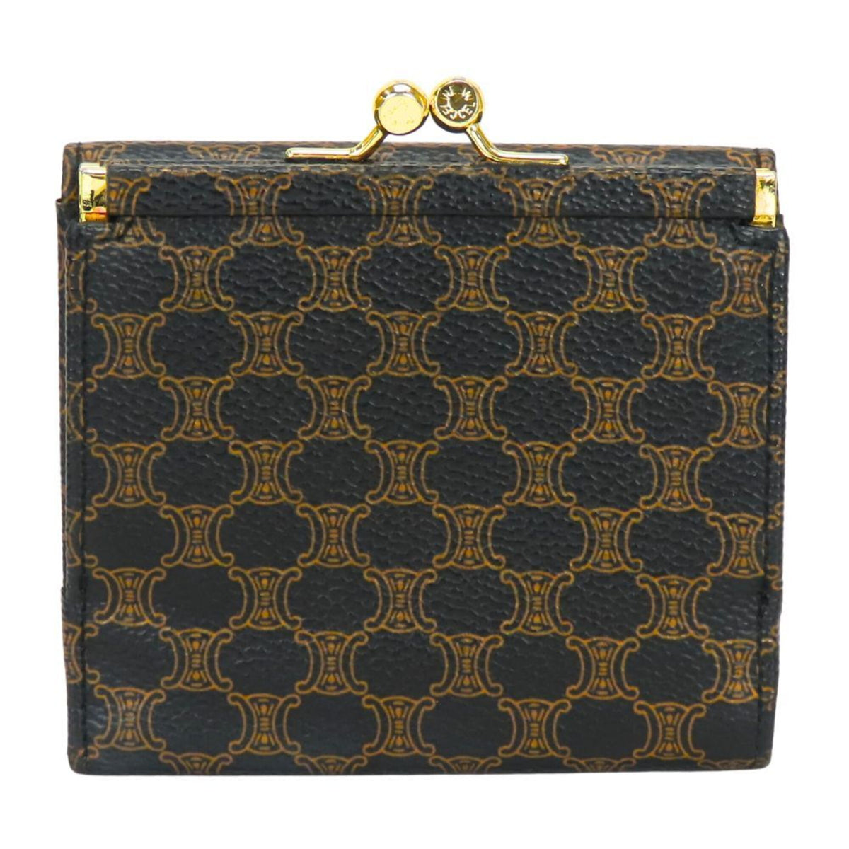 Celine Macadam Black Brown Pvc Leather Wallet (Tri-Fold) (Pre-Owned)