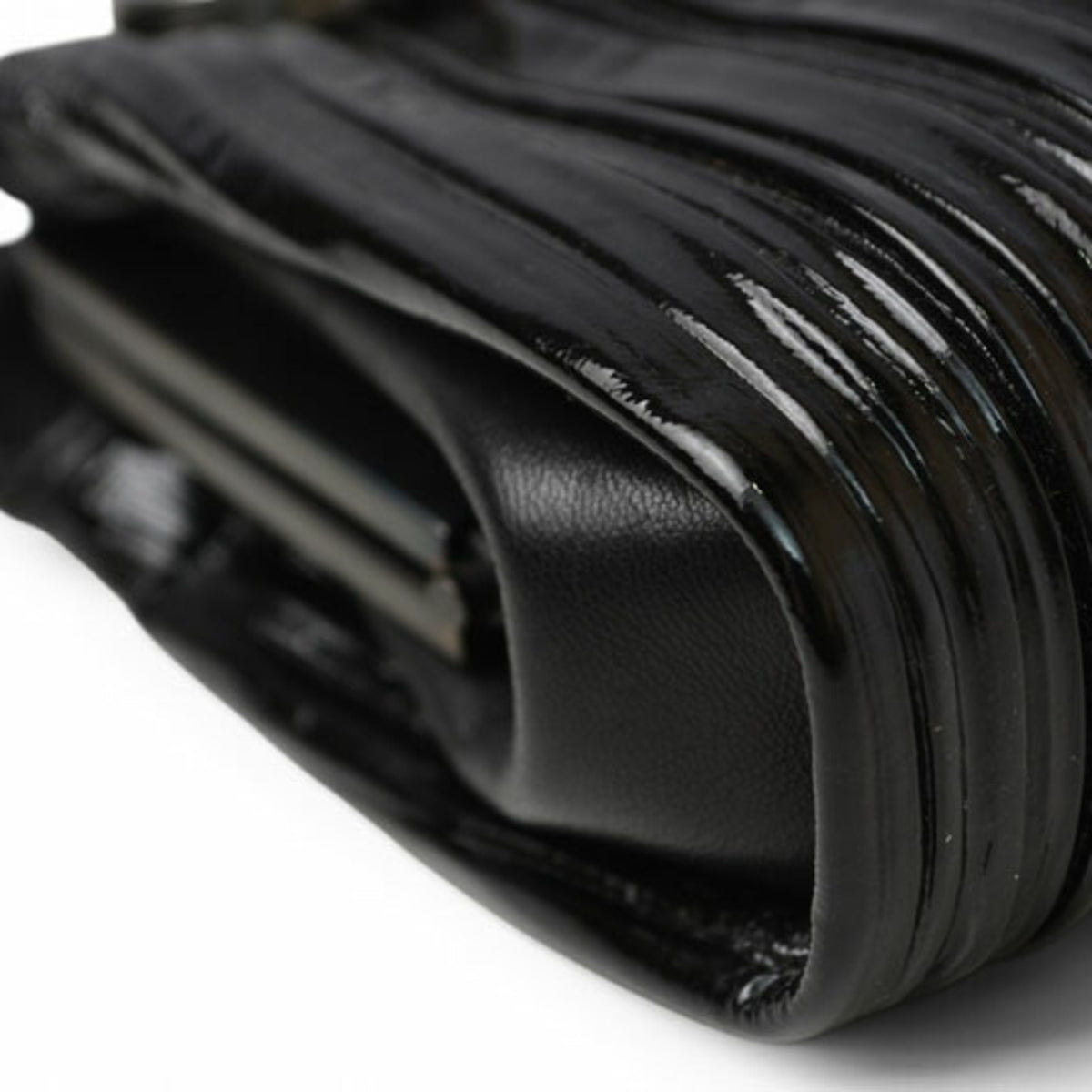 Bvlgari Black Patent Leather Clutch Bag (Pre-Owned)