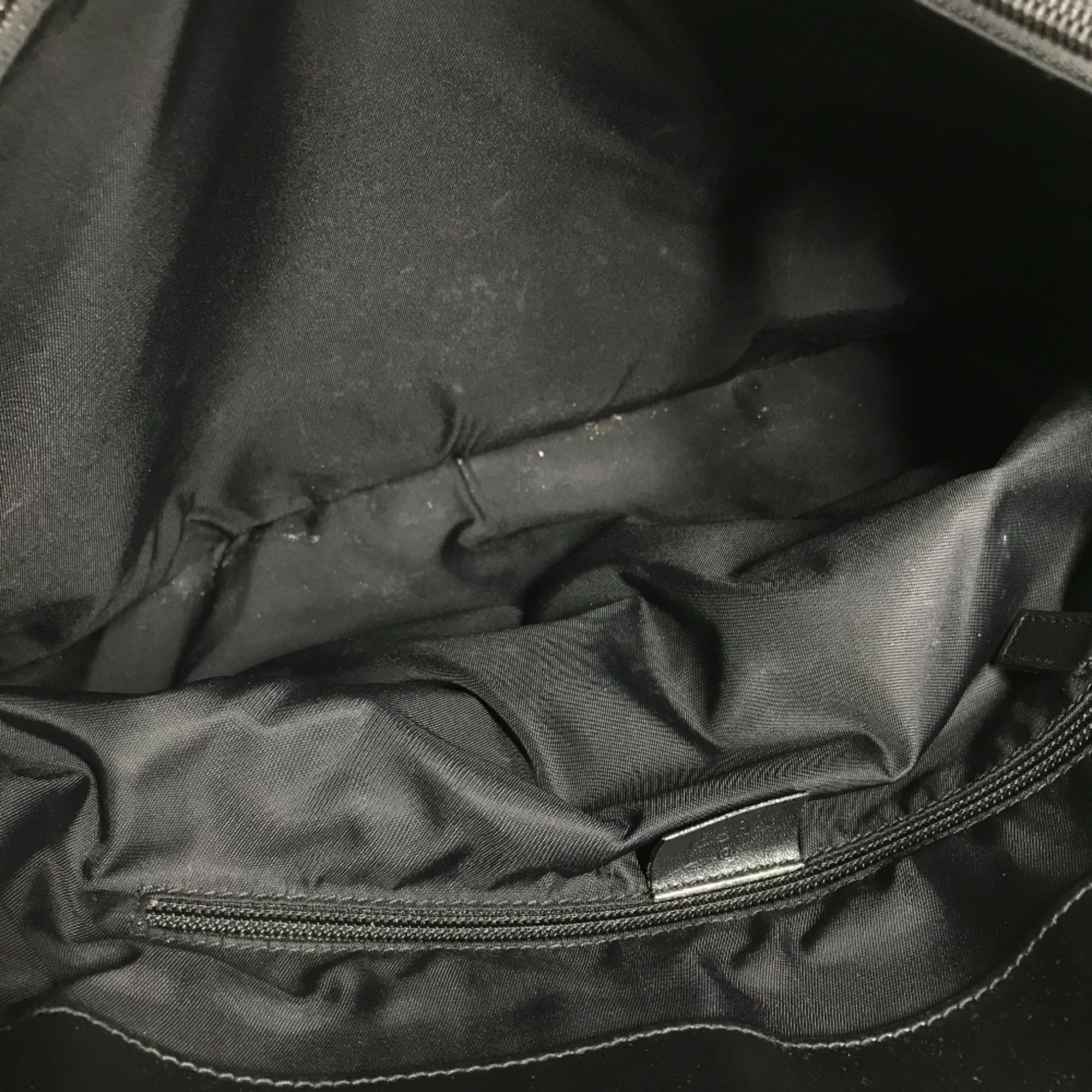 Gucci Black Nylon Leather Handbag Tote Bag (Pre-Owned)