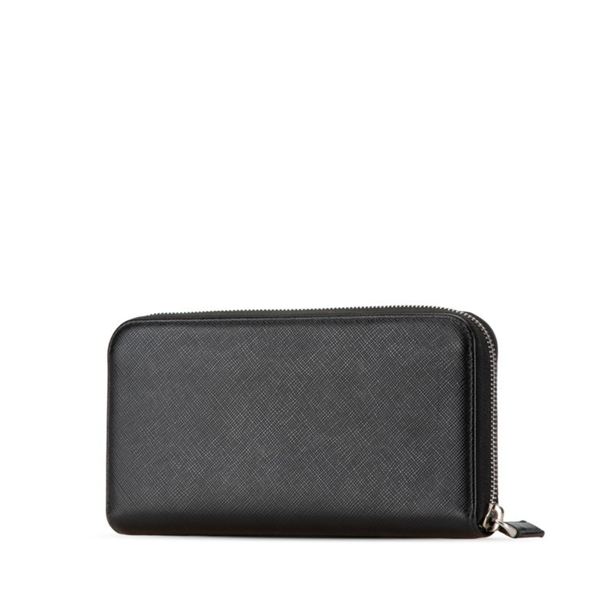 Prada Black Leather Coin Purse/Coin Case (Pre-Owned)