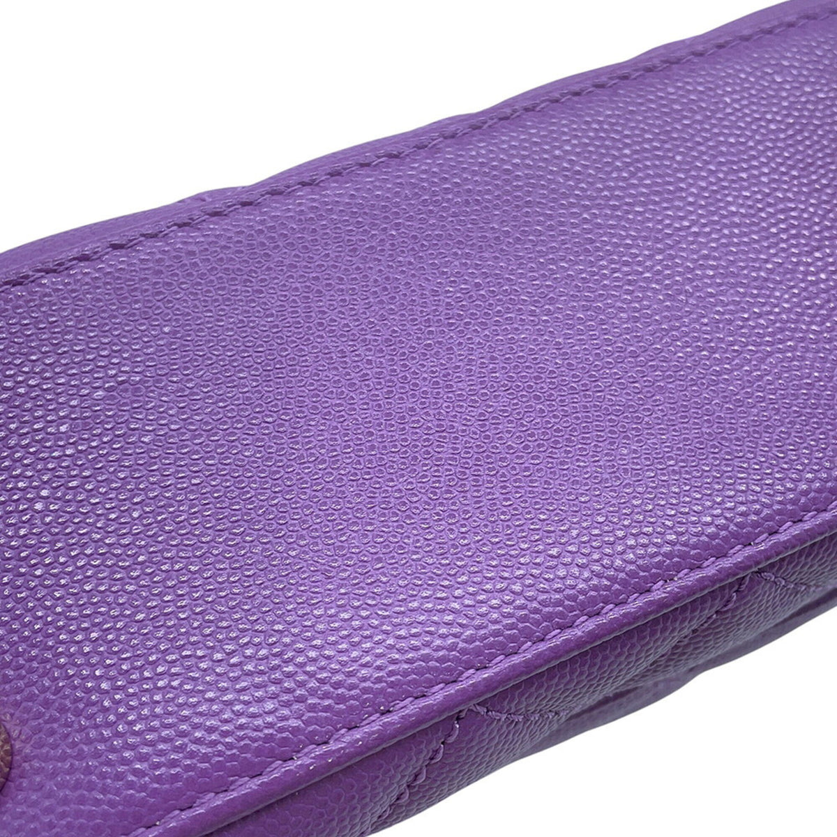 Chanel Matelasse Purple Grained Calfskin Handbag (Pre-Owned)
