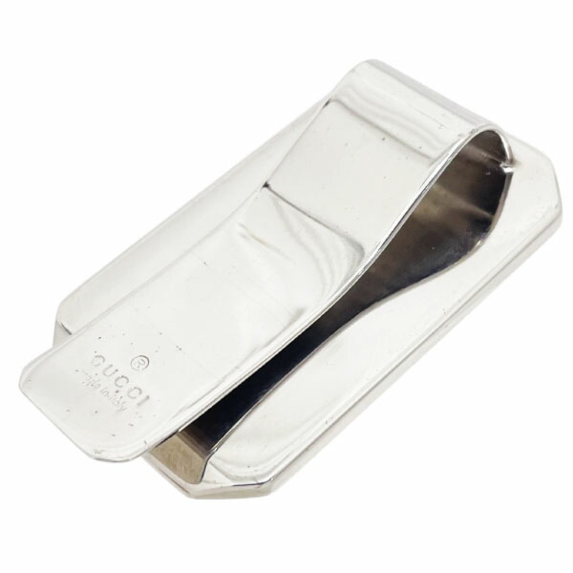 Gucci Guccissima Grayish Silver Leather Money Clip (Pre-Owned)