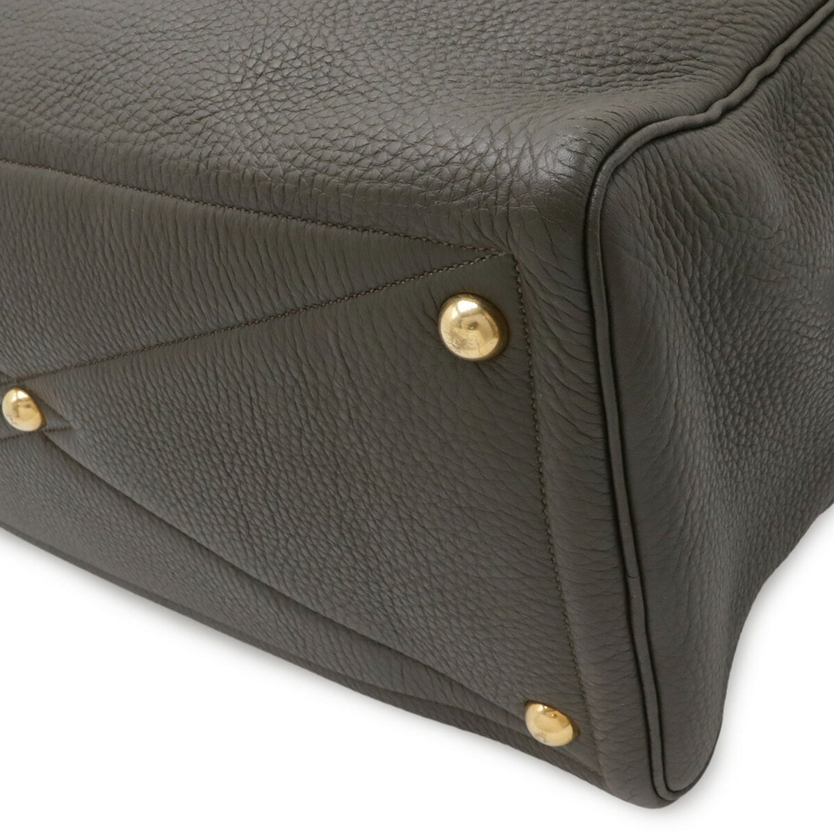 Hermes Olive Taurillon Clemence Leather Boston Bag (Pre-Owned)