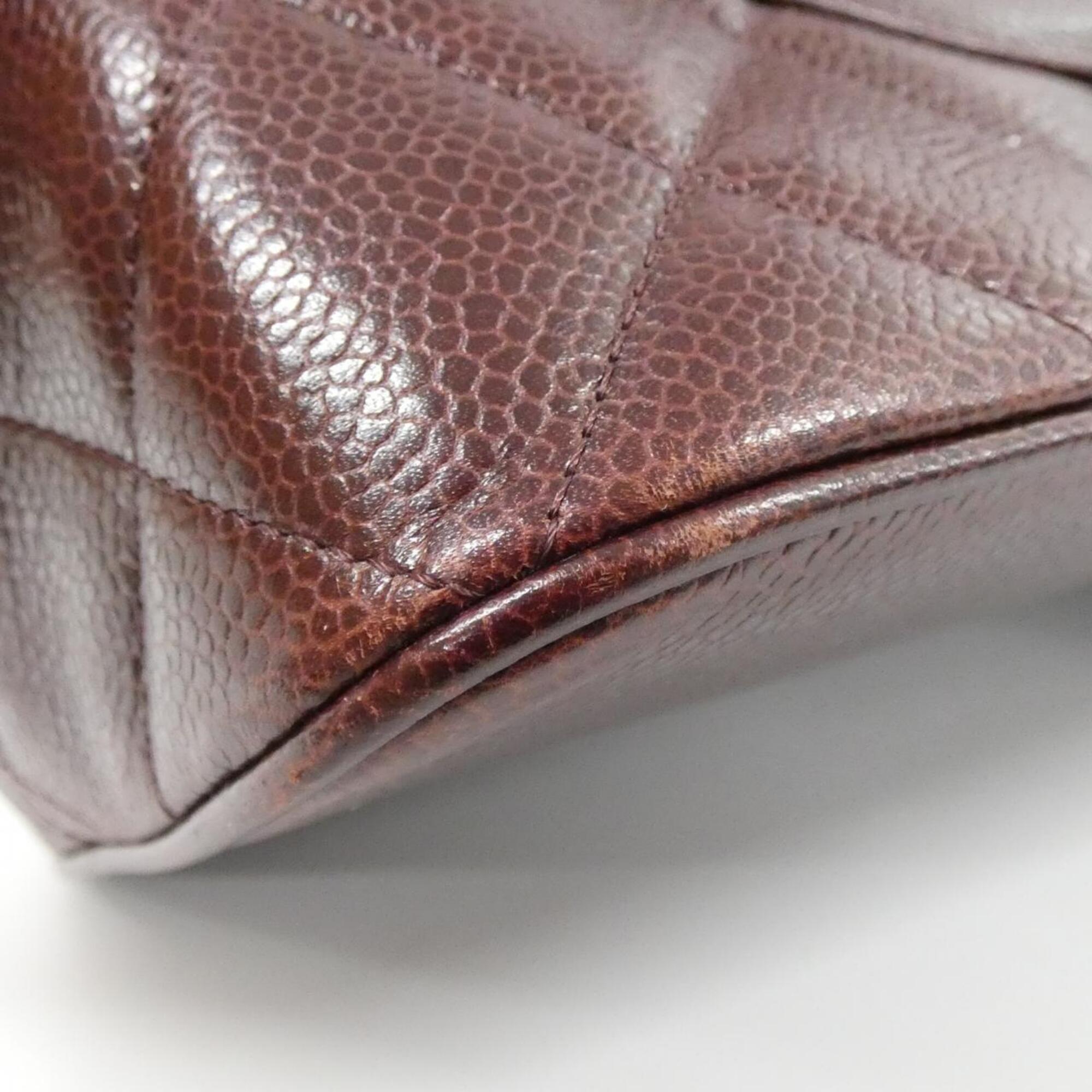 Chanel Bordeaux Grained Calfskin Handbag (Pre-Owned)
