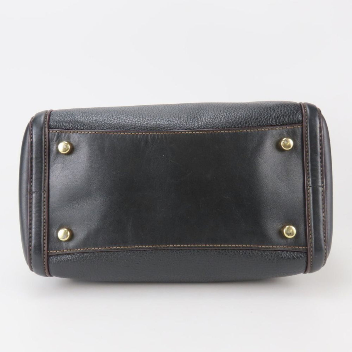 Coach Black Dark Brown Leather Handbag (Pre-Owned)
