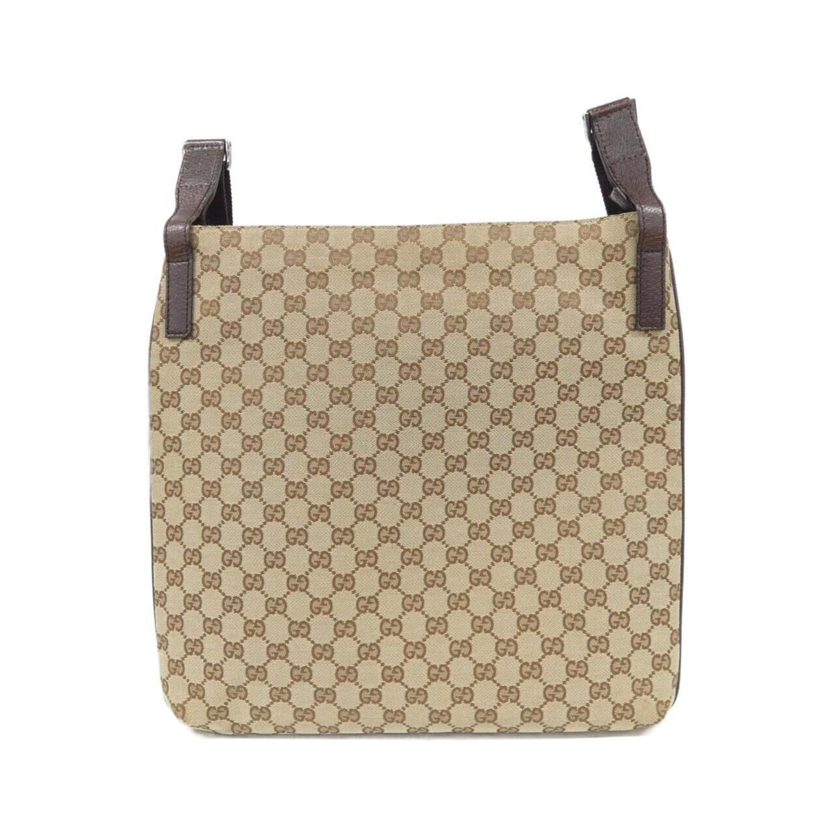 Gucci Gg Canvas Beige Dark Brown Gg Canvas Shoulder Bag (Pre-Owned)