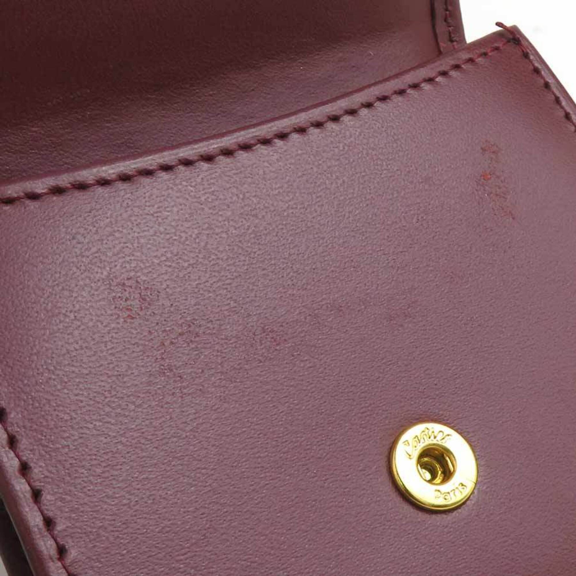 Cartier Bordeaux Leather Coin Purse/Coin Case (Pre-Owned)