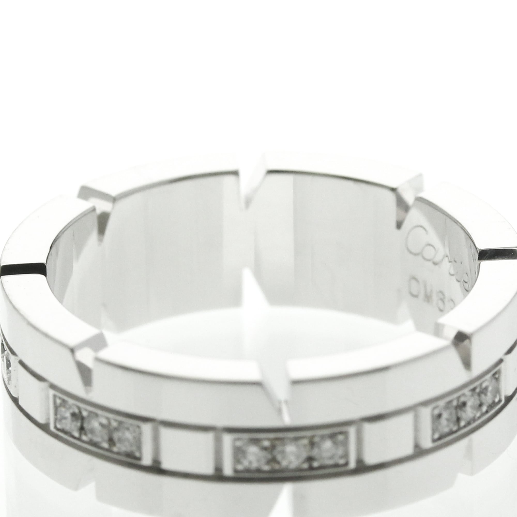 Cartier Tank Francaise Ring 18K White Gold And Diamonds Silver White_Gold Ring Jewelry (Pre-Owned)