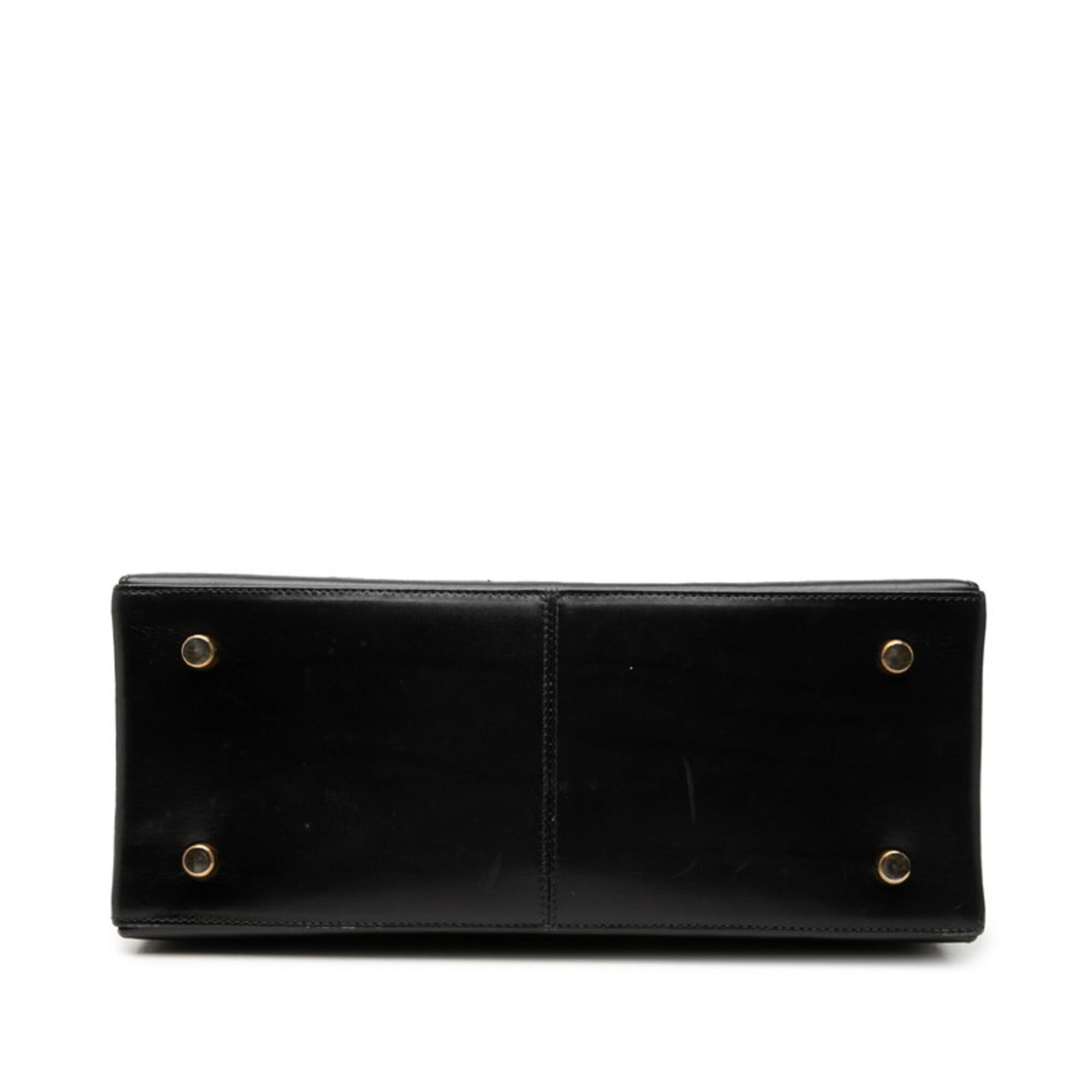 Salvatore Ferragamo Black Leather Handbag Shoulder Bag (Pre-Owned)