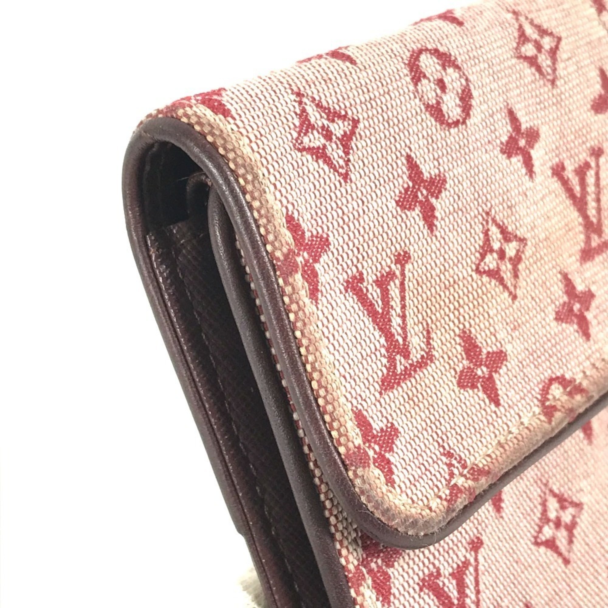 Louis Vuitton Cherry Cherry Red Galle Monogram Red Color Monogram Mini Long Wallet (Bi-Fold) (Pre-Owned)
