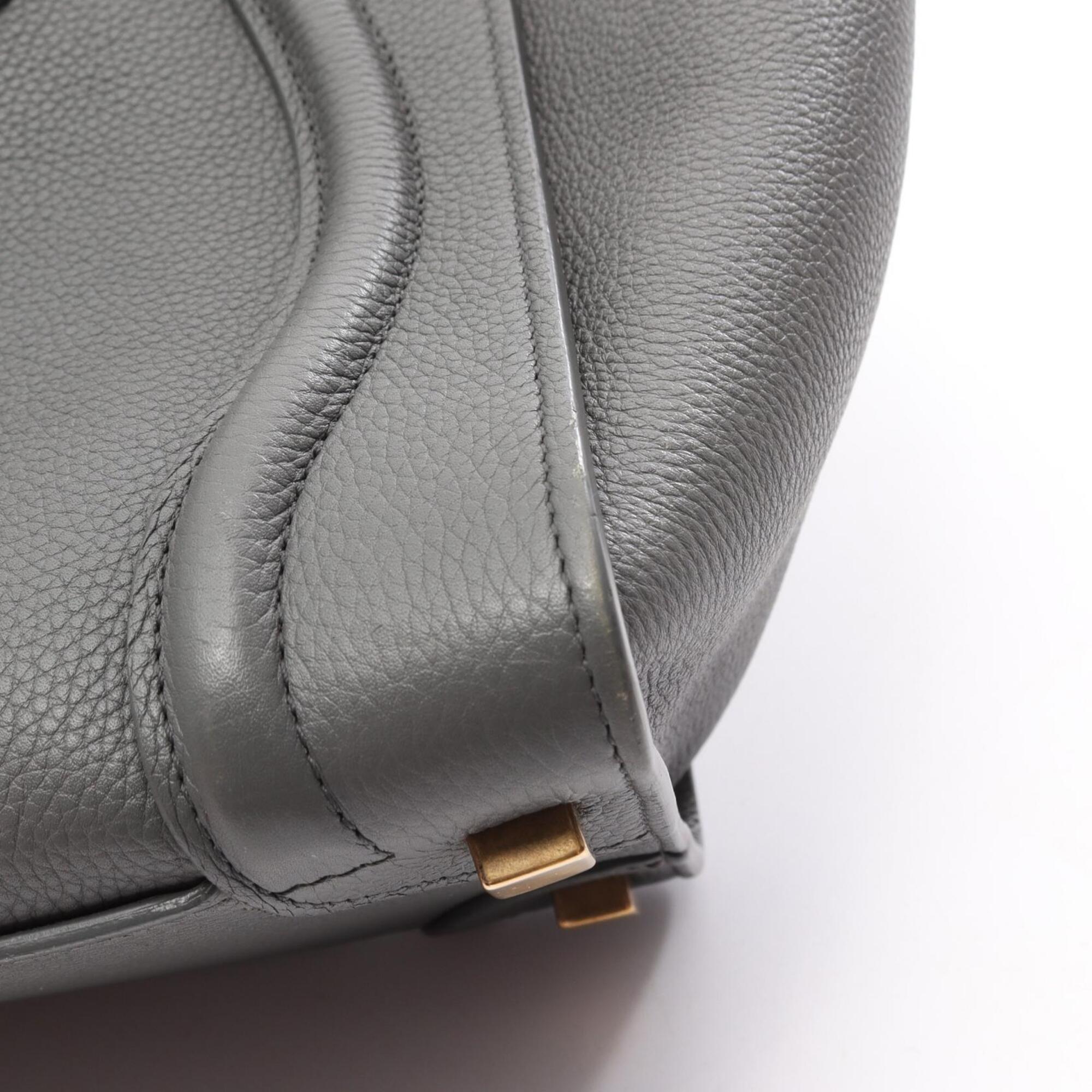 Celine Gray Leather Handbag Tote Bag (Pre-Owned)