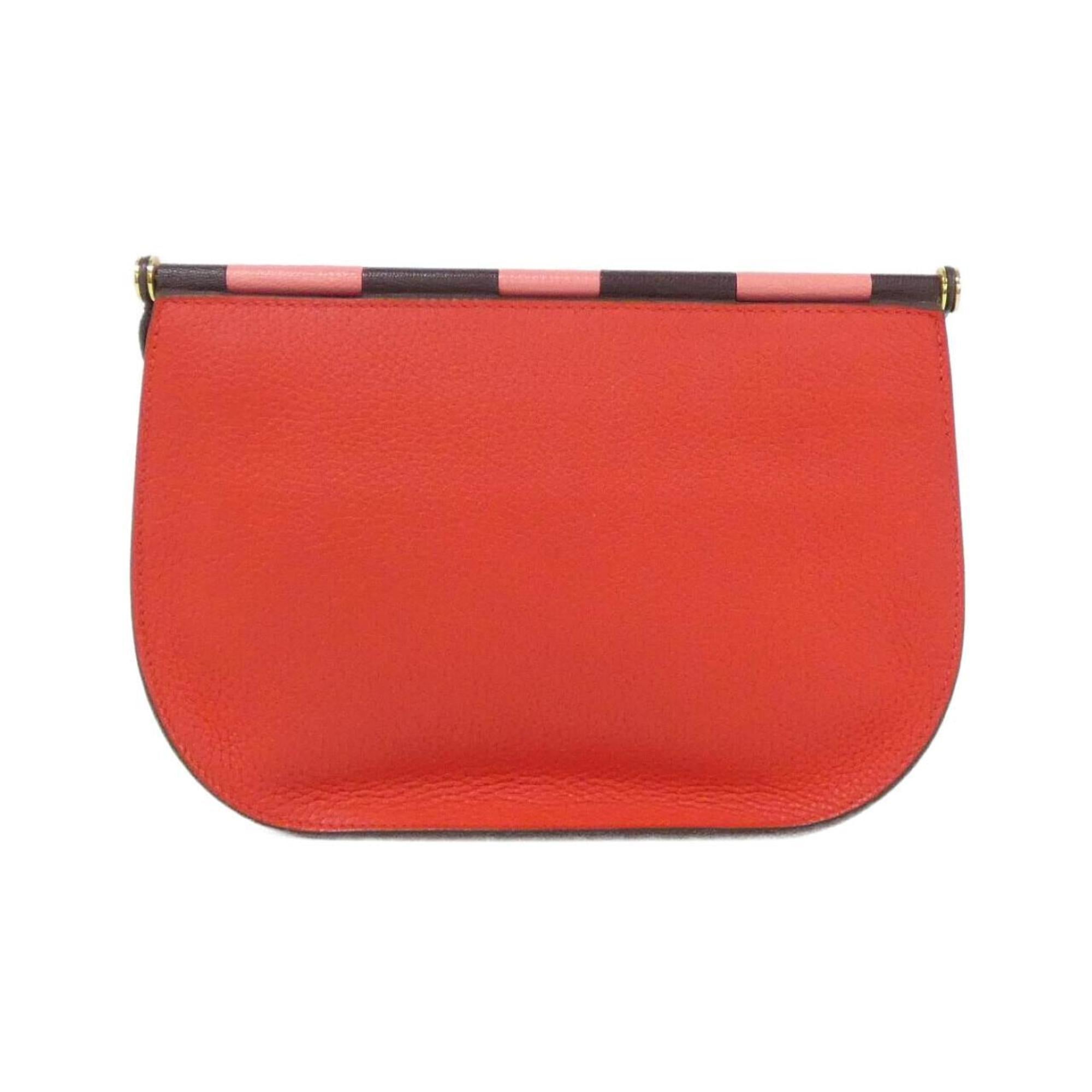 Hermes Red Color Taurillon Clemence Leather Chevre Leather Shoulder Bag (Pre-Owned)