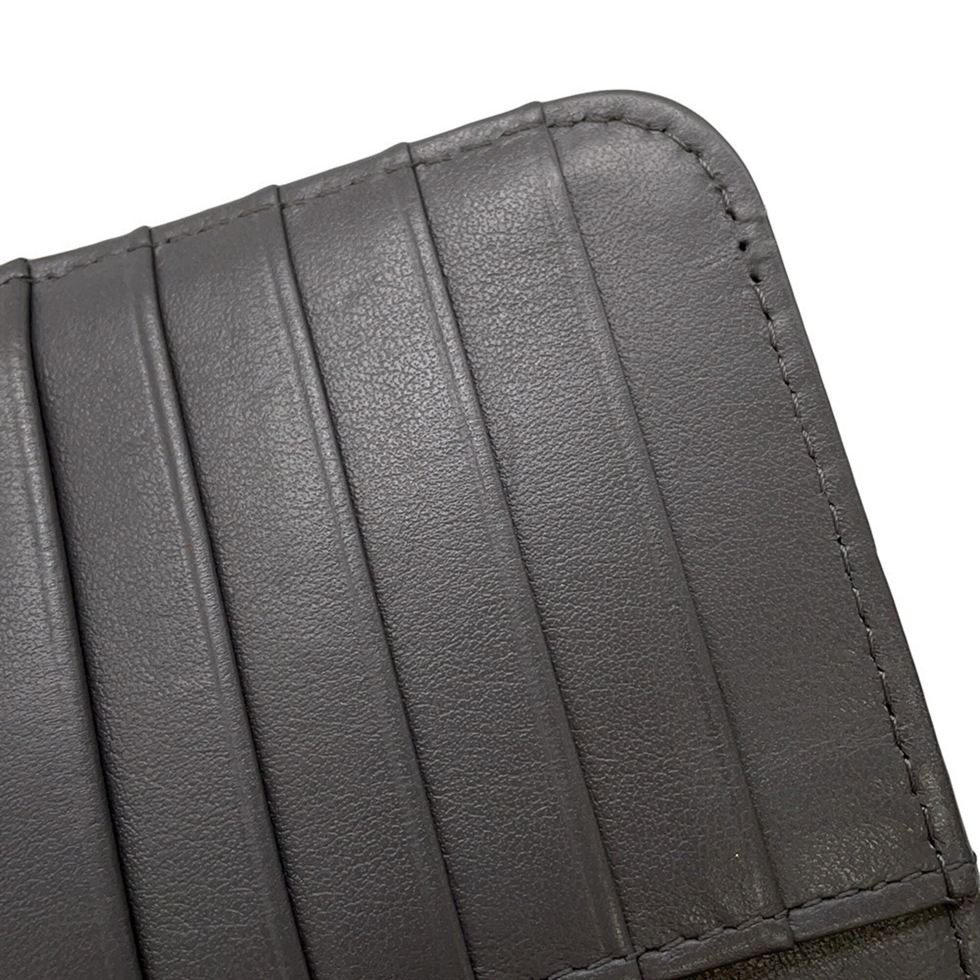 Chanel Gray Grained Calfskin Chain/Shoulder Wallet (Pre-Owned)