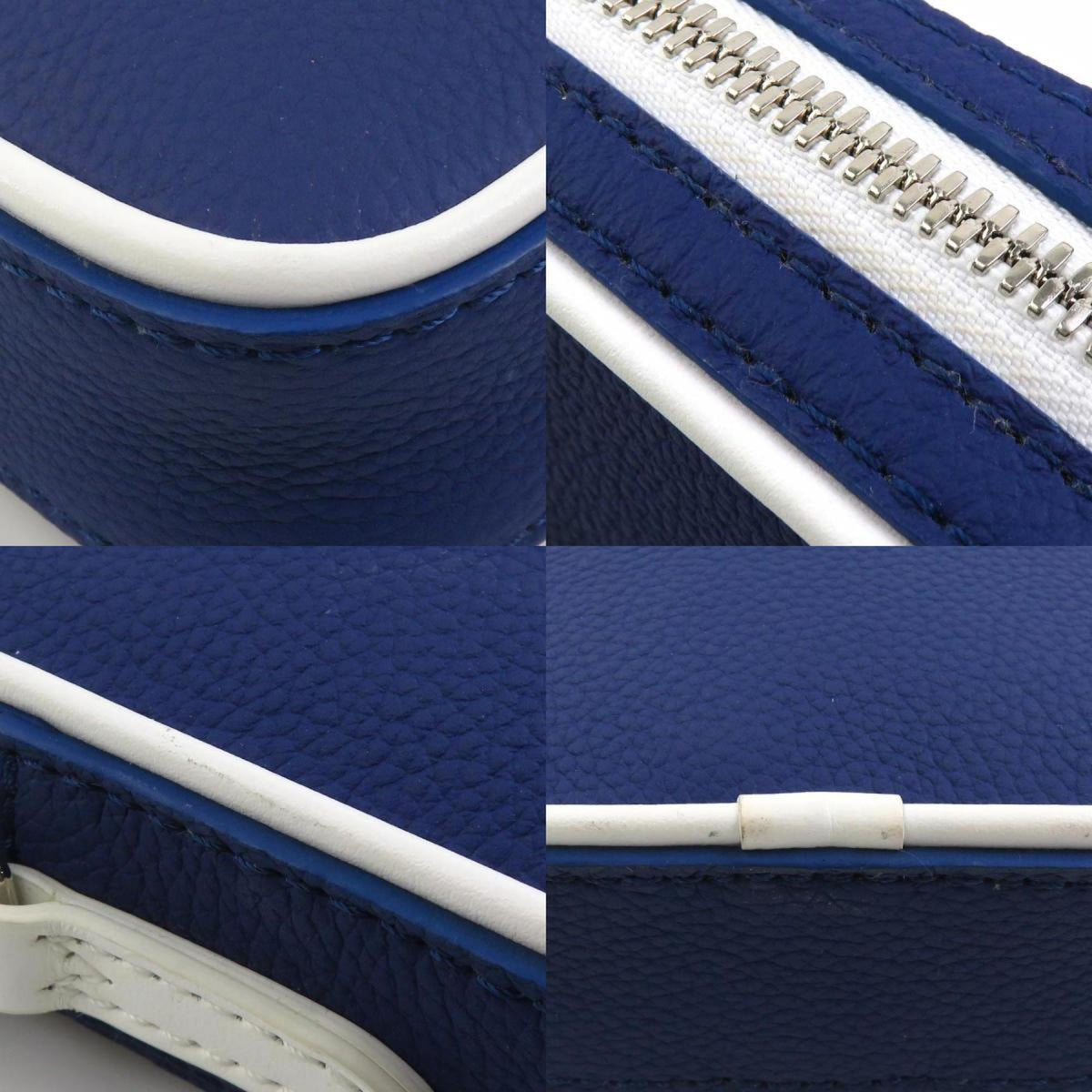 Louis Vuitton Blue White Leather Shoulder Bag (Pre-Owned)