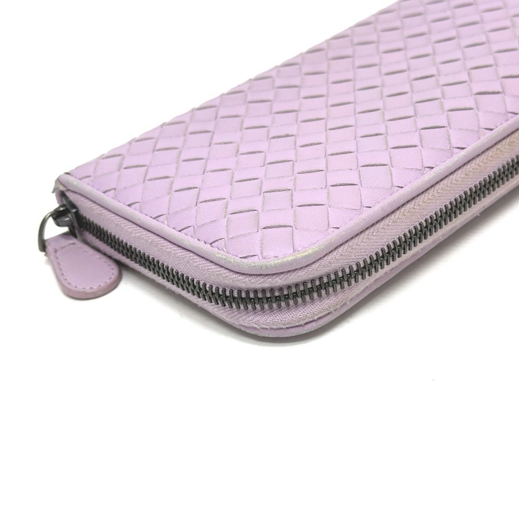 Bottega Veneta Purple Leather Long Wallet (Bi-Fold) (Pre-Owned)