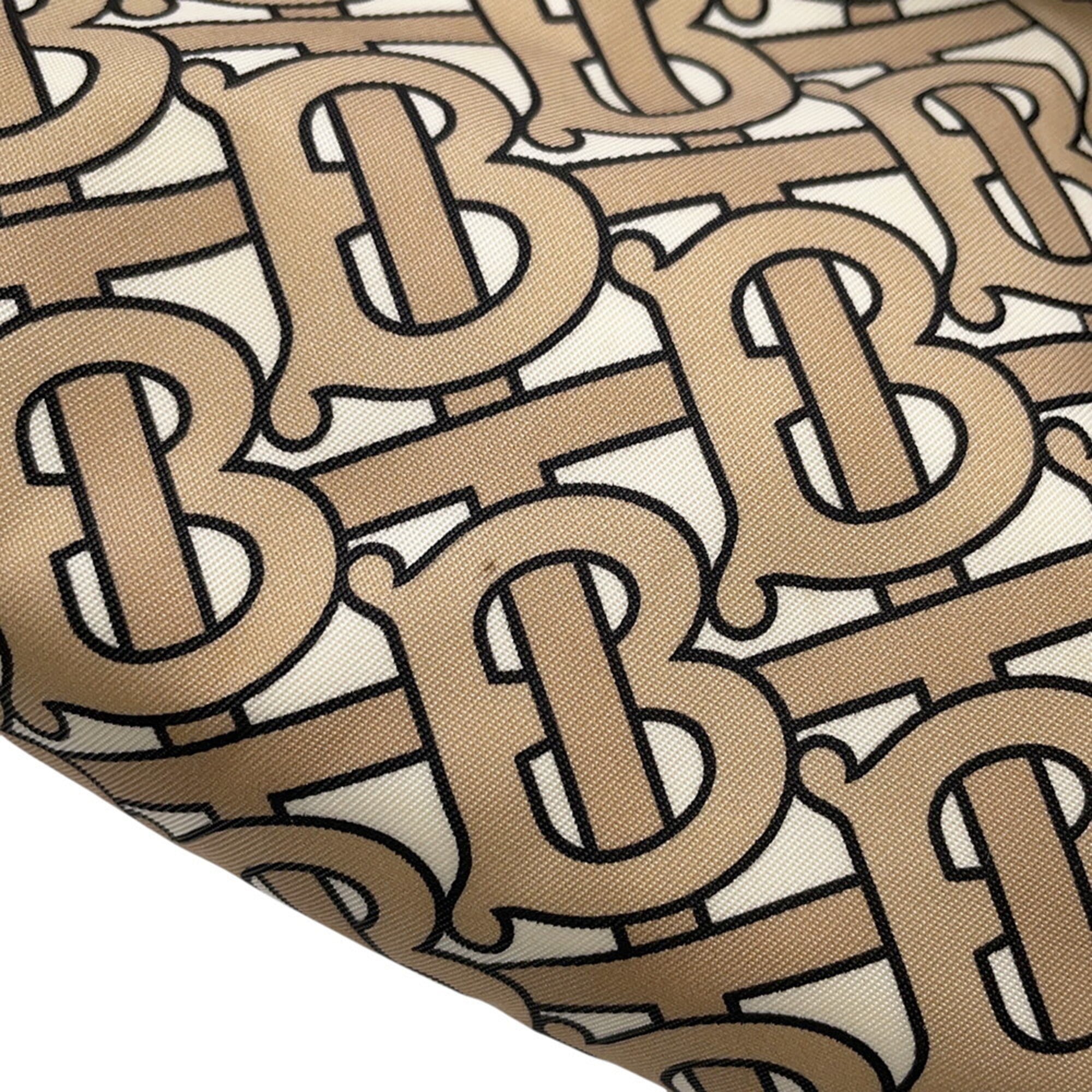Burberry Beige Black Ivory Nylon Leather Handbag Sling Bag (Pre-Owned)