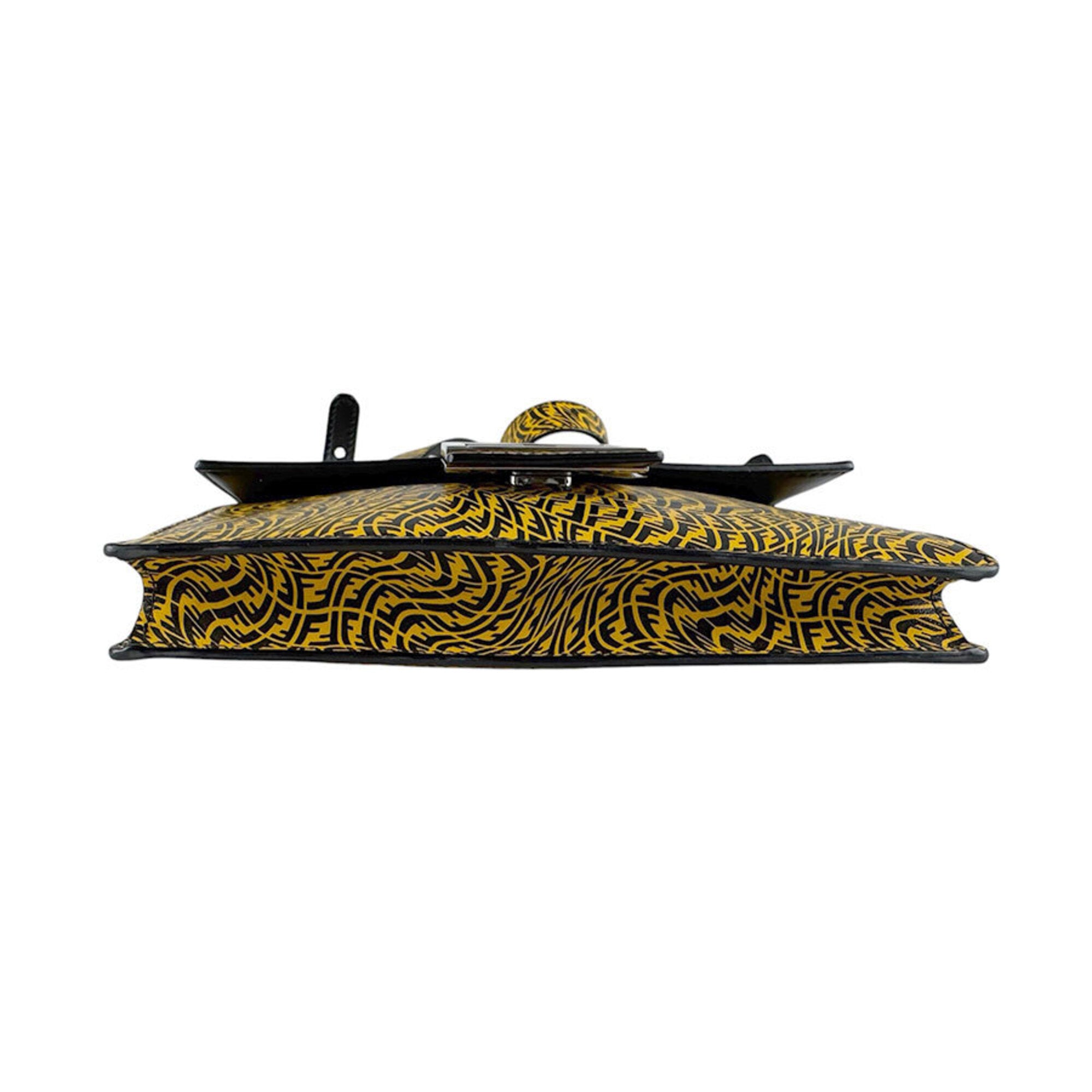 Fendi Black Yellow Leather Shoulder Bag (Pre-Owned)