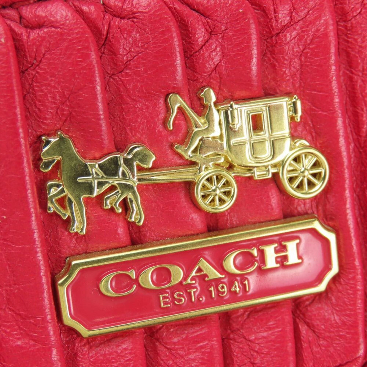 Coach Red Color Leather Handbag (Pre-Owned)